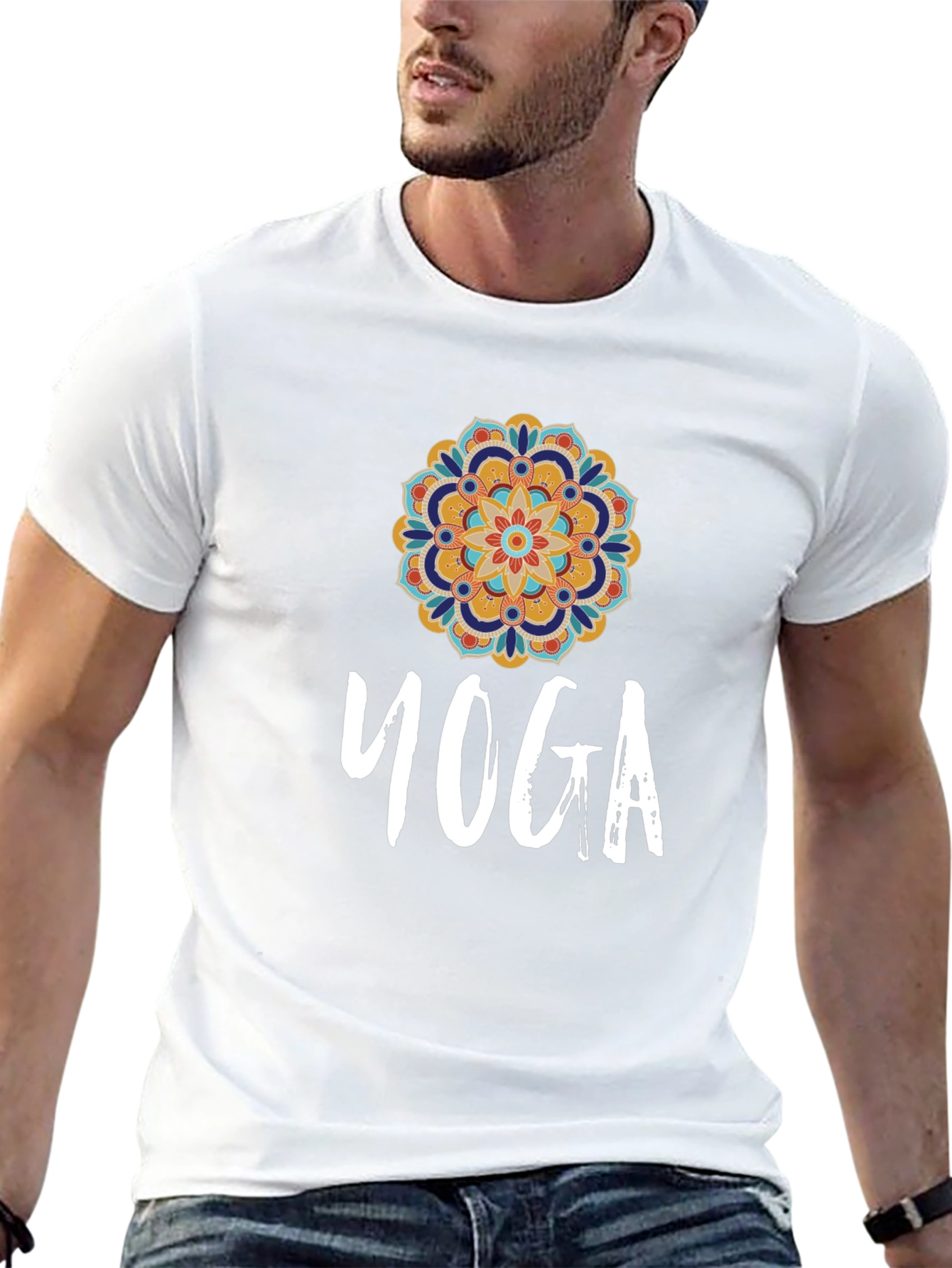 Yoga Mandala Graphic Tee - Stylish Comfort