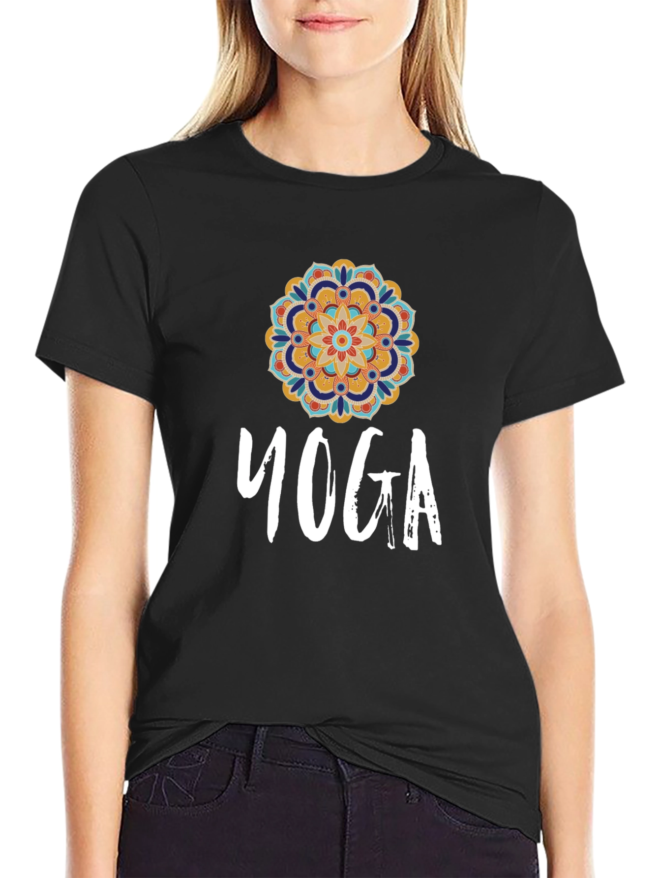 Yoga Mandala Graphic Tee - Stylish Comfort