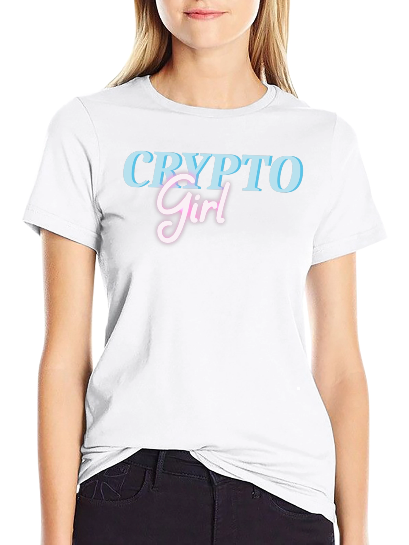 Crypto Girl Black T-Shirt - Trendy Graphic Tee