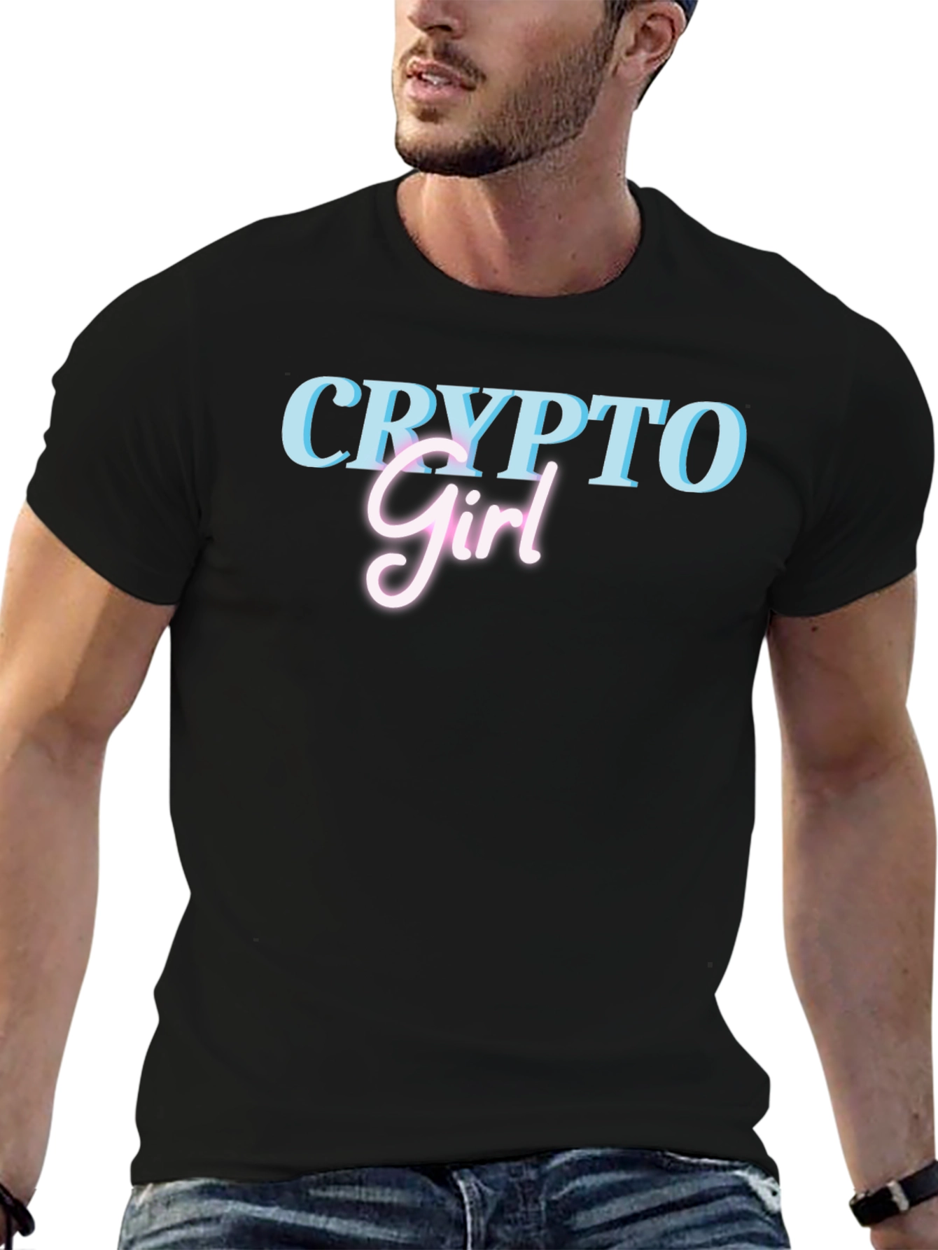 Crypto Girl Black T-Shirt - Trendy Graphic Tee