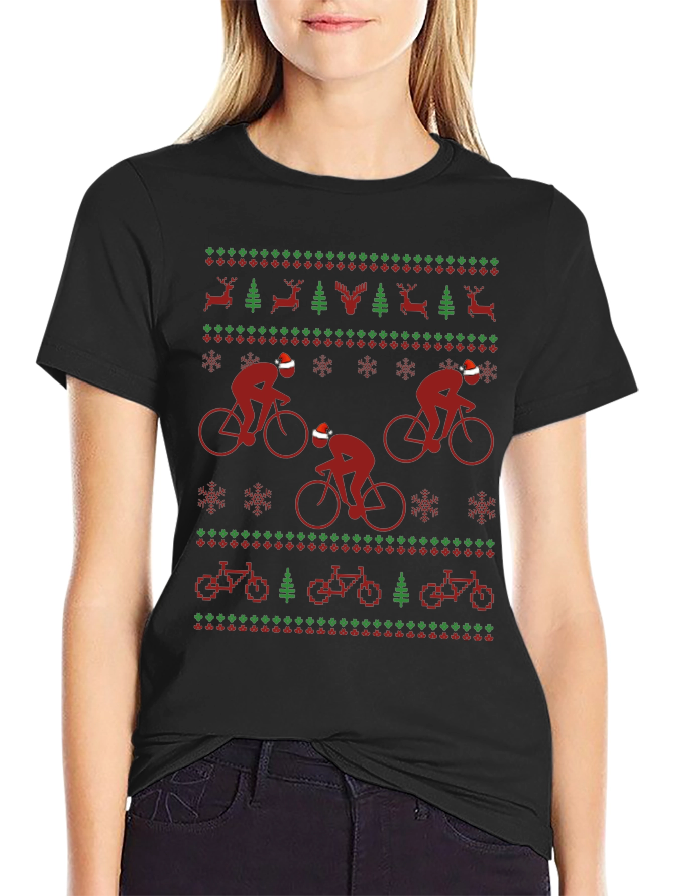 Festive Cycling Holiday T-Shirt