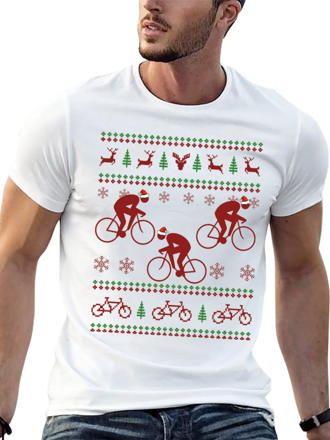 Festive Cycling Holiday T-Shirt