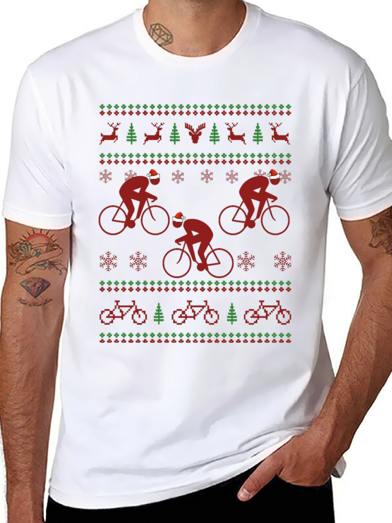 Festive Cycling Holiday T-Shirt