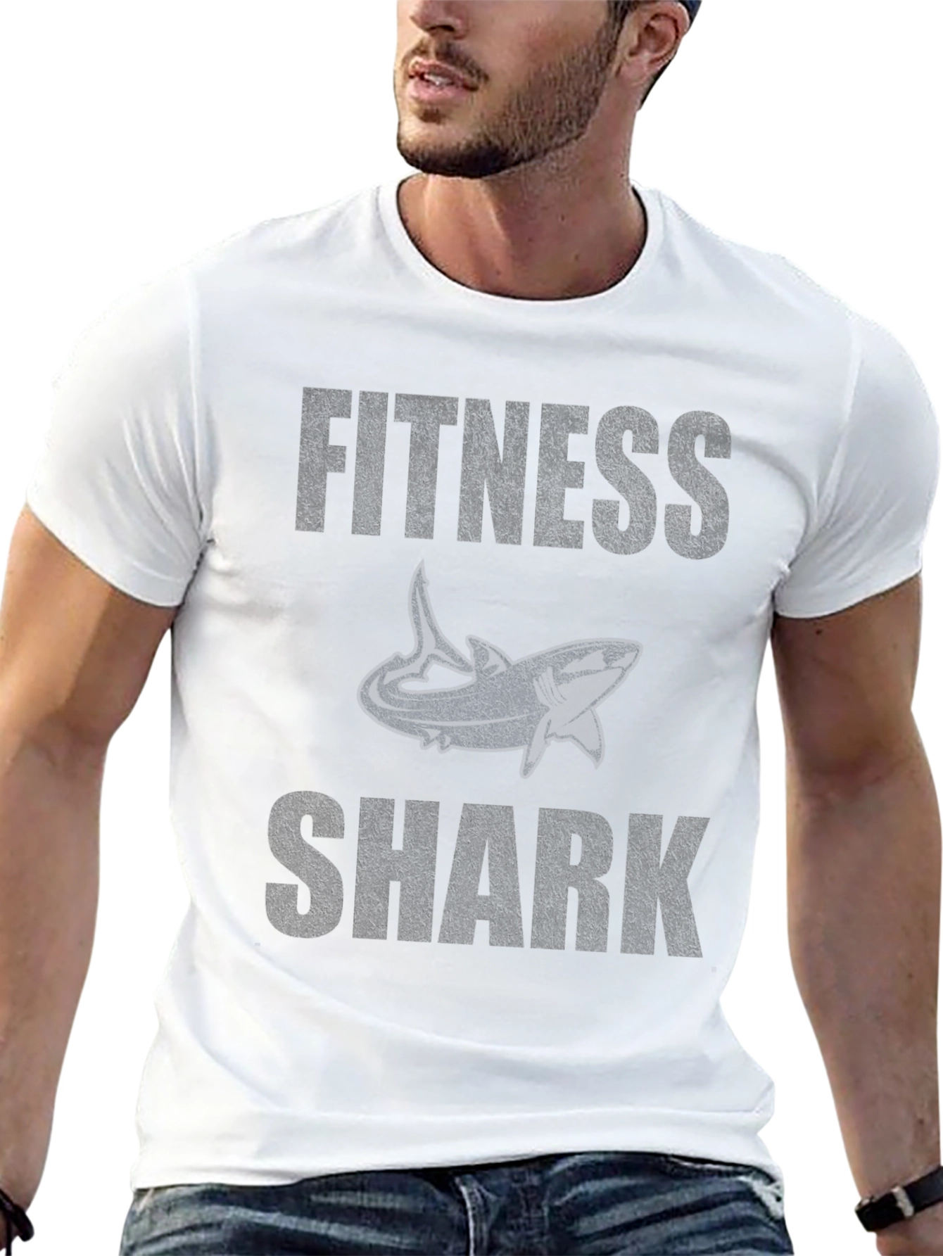Fitness Shark Graphic Tee - Black