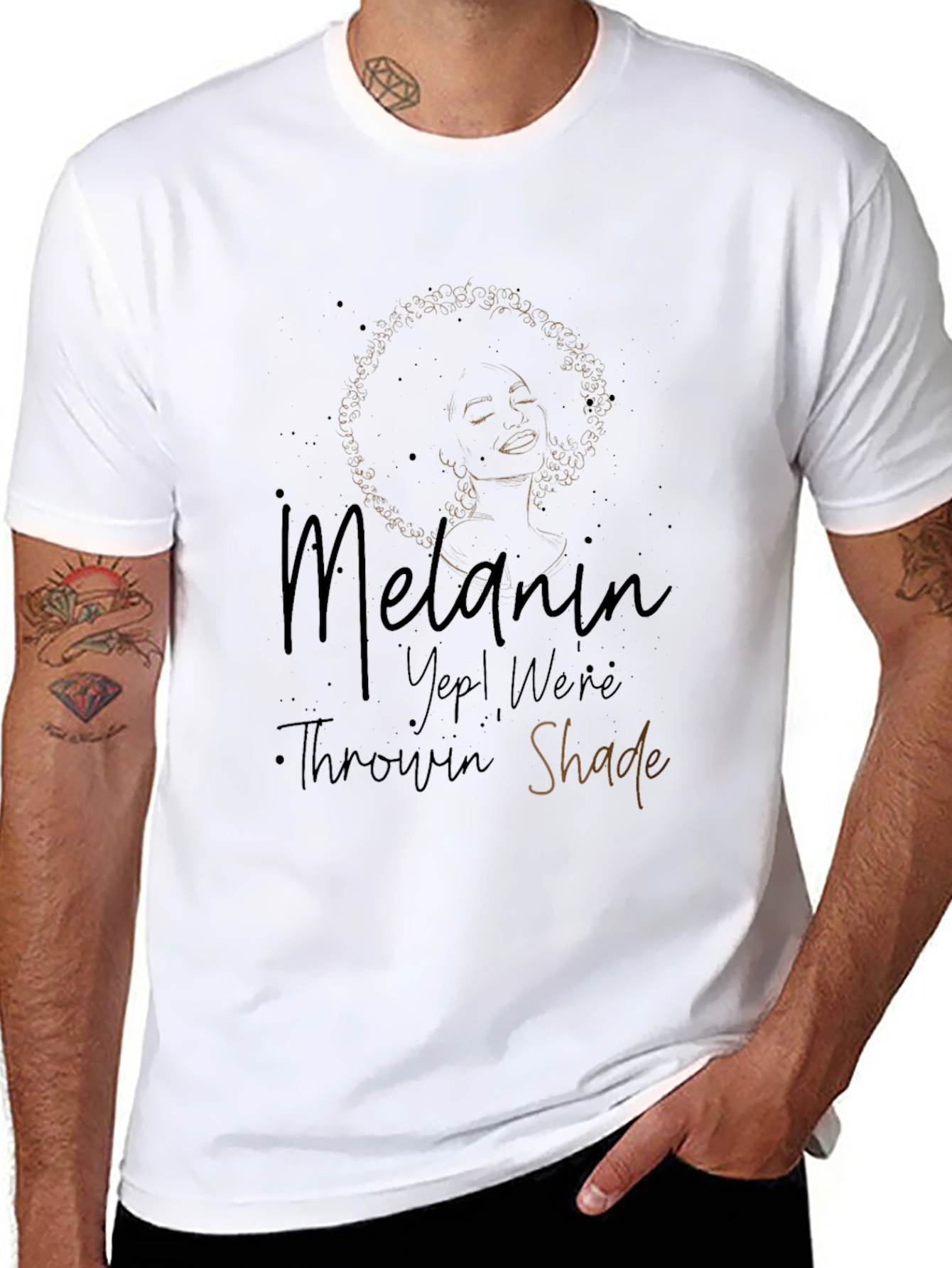 Melanin Throwin Shade Black Graphic Tee