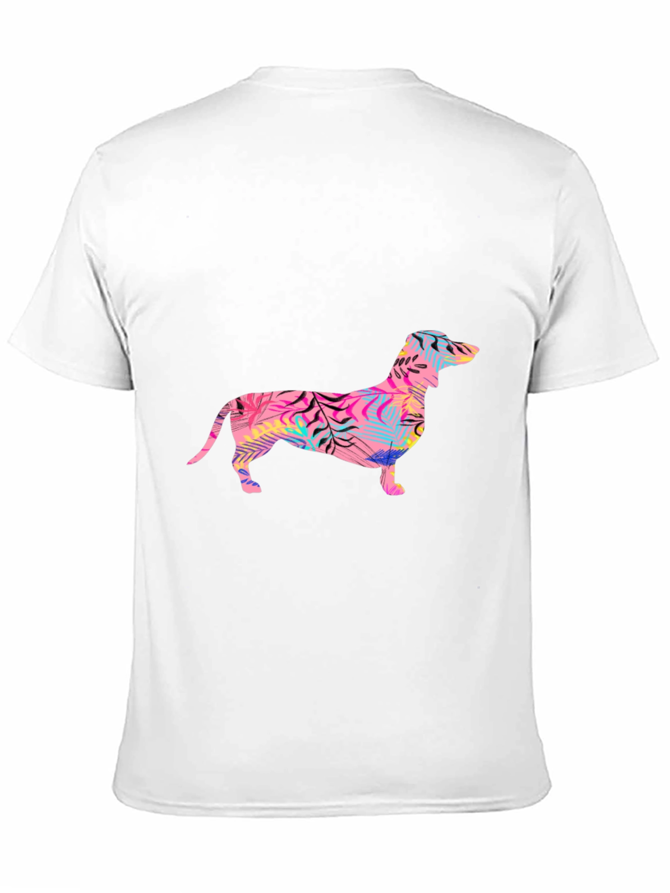 Tropical Dachshund Graphic Tee - Mens Black T-Shirt