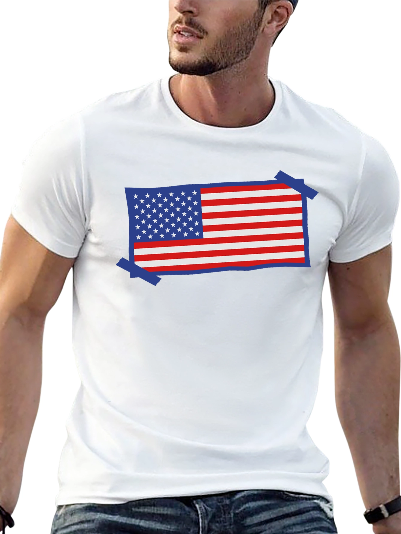 USA Flag Patriotic T-Shirt - Red White and Blue