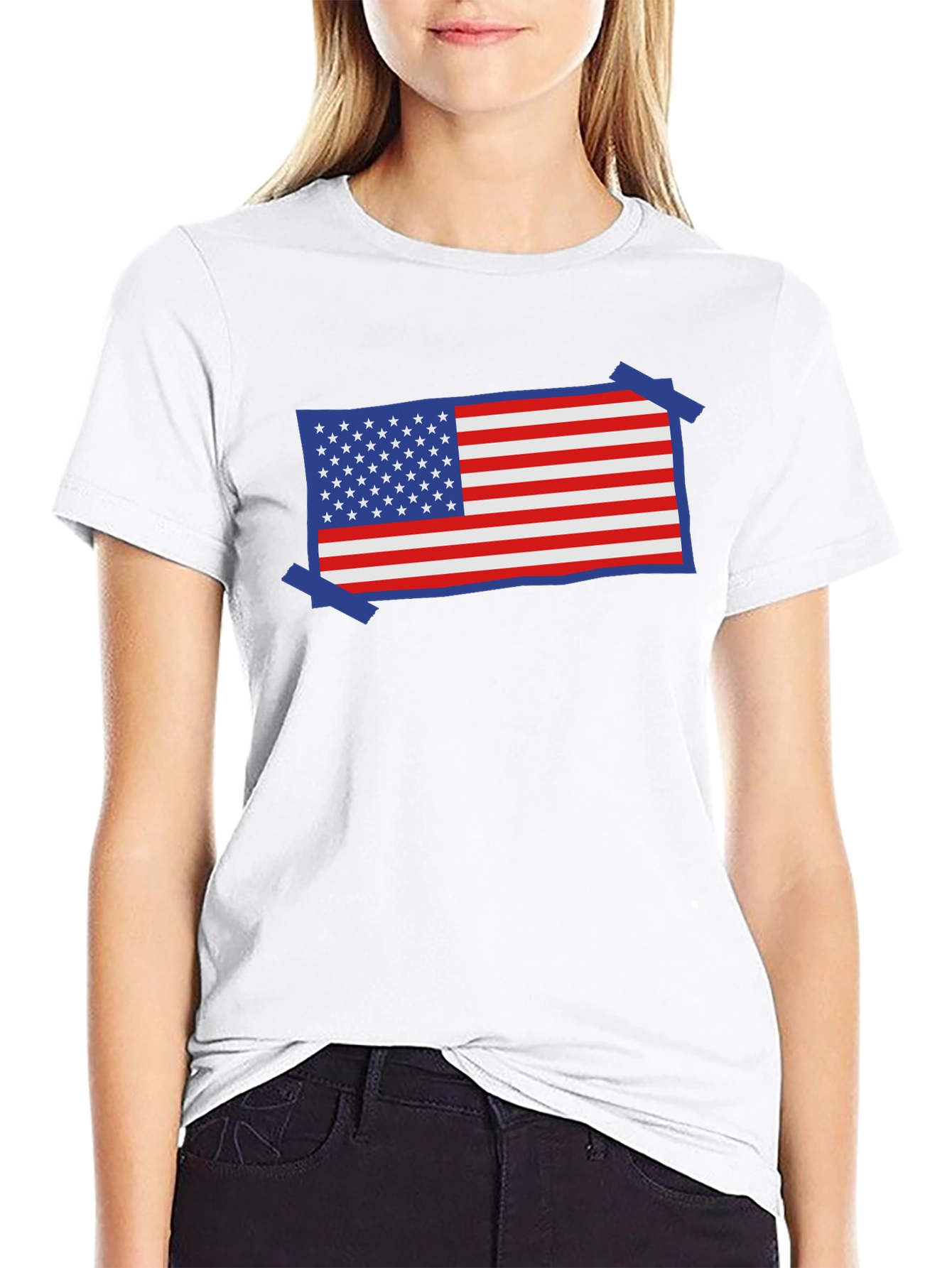 USA Flag Patriotic T-Shirt - Red White and Blue