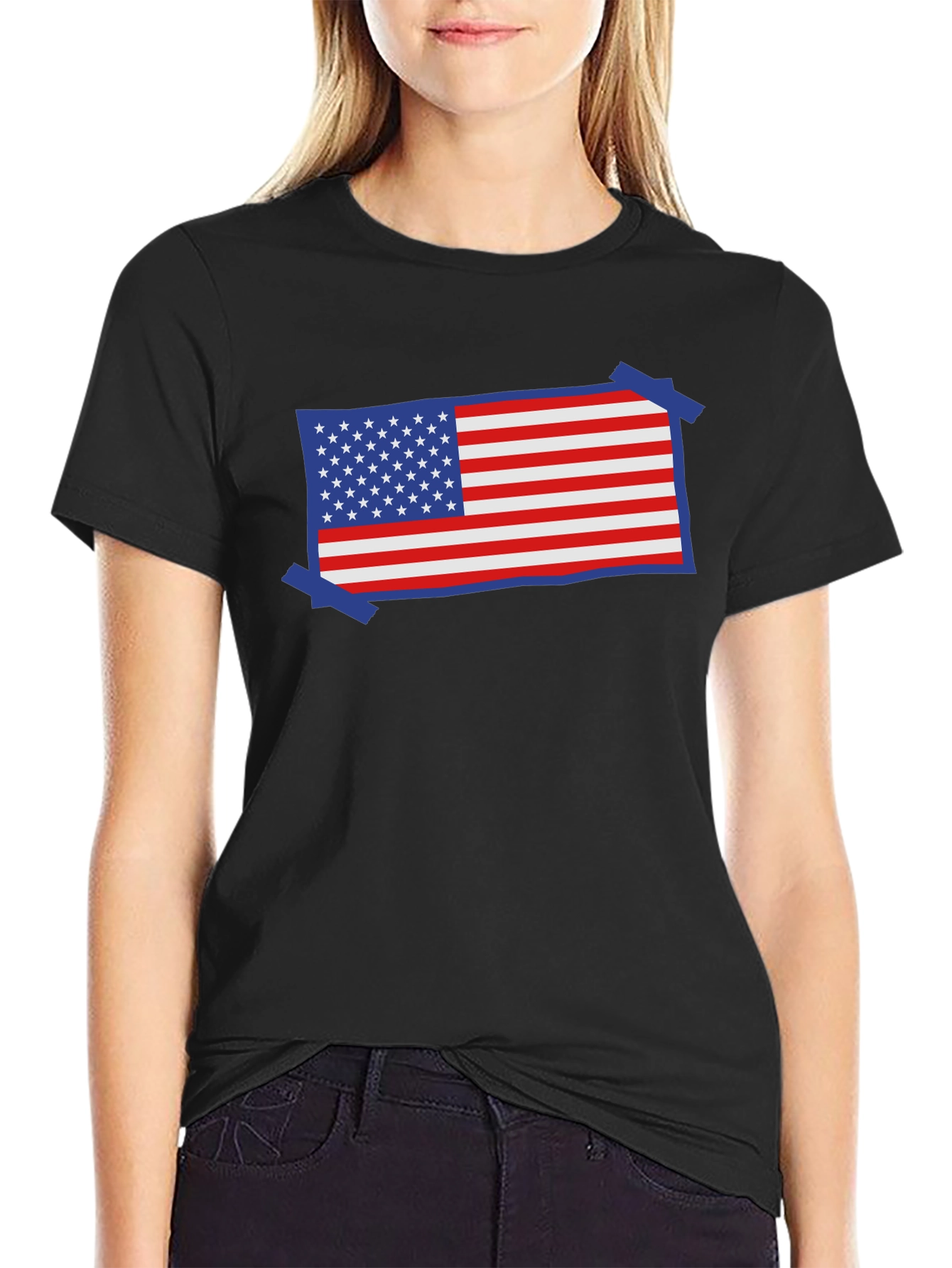 USA Flag Patriotic T-Shirt - Red White and Blue