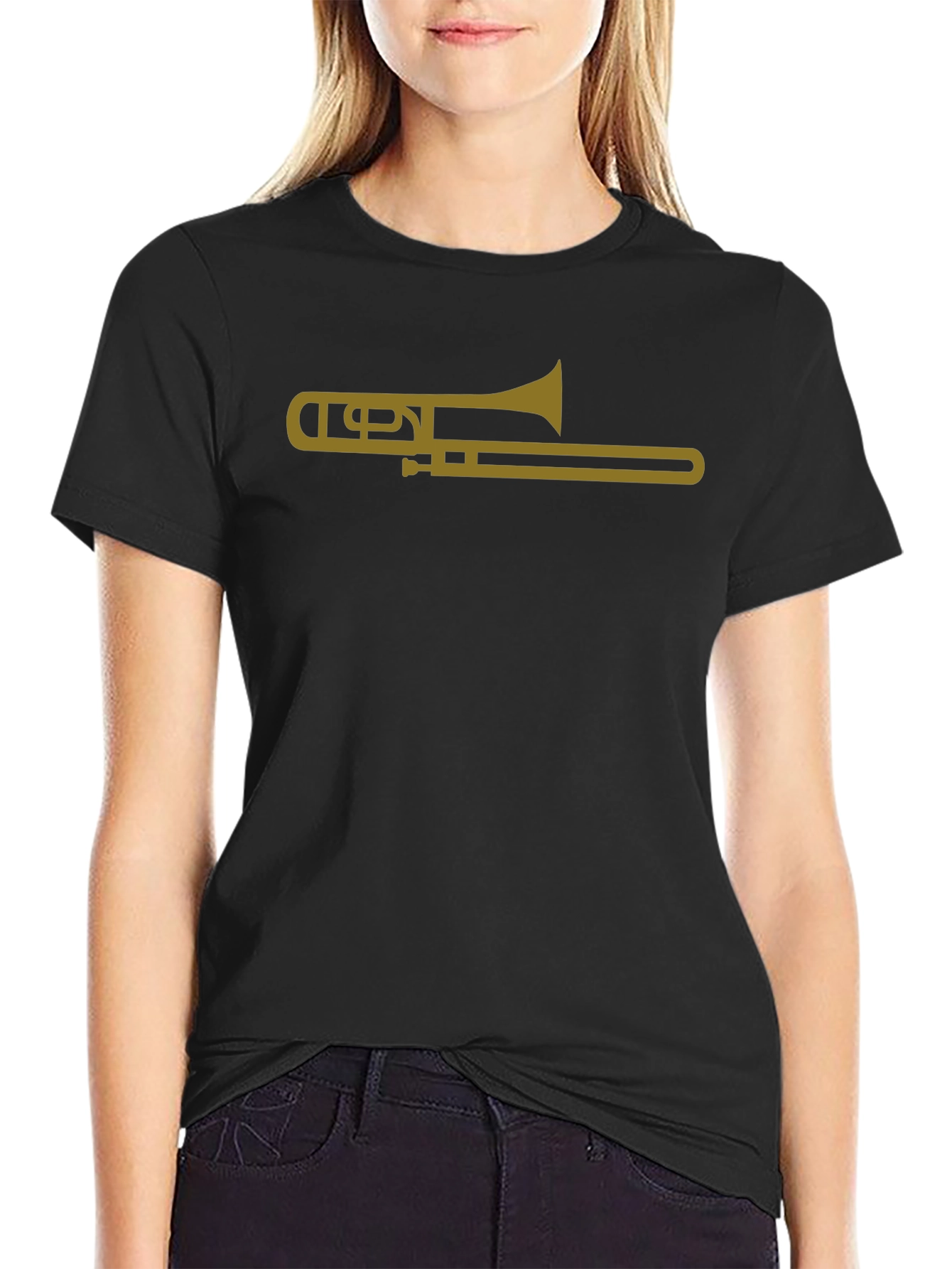Trombone Graphic Tee - Musicians Black T-Shirt