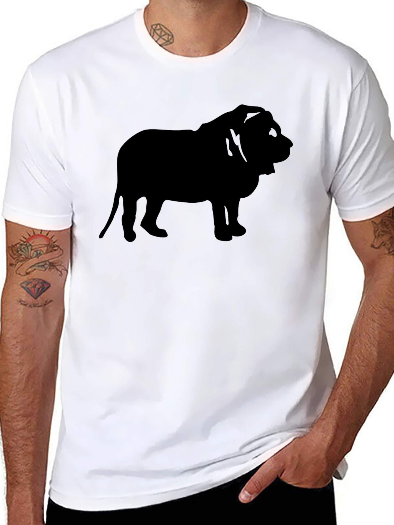 Black Lion Silhouette Graphic Tee - Mens