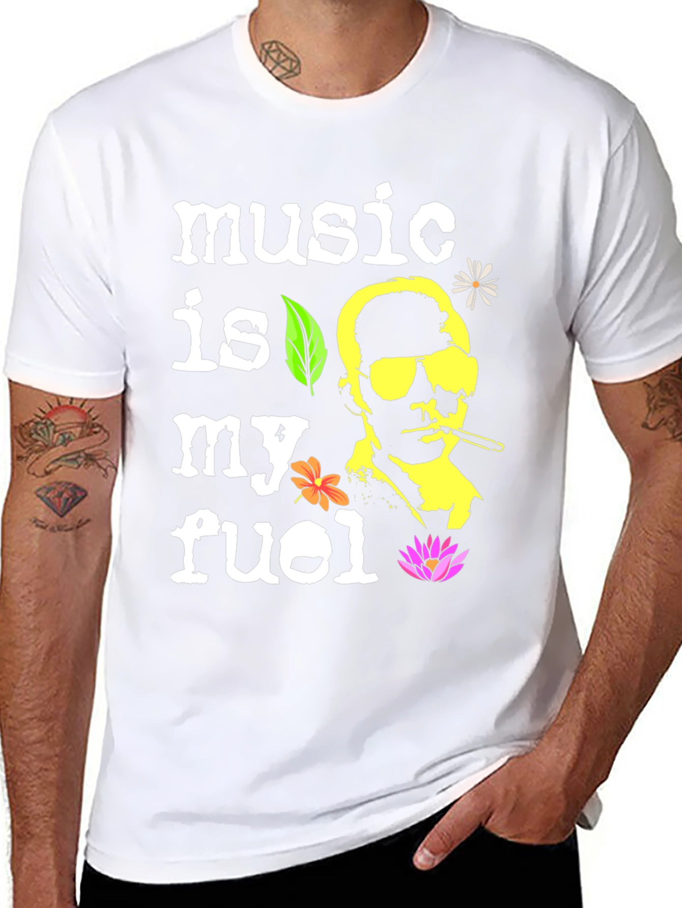 Music is My Fuel Graphic T-Shirt