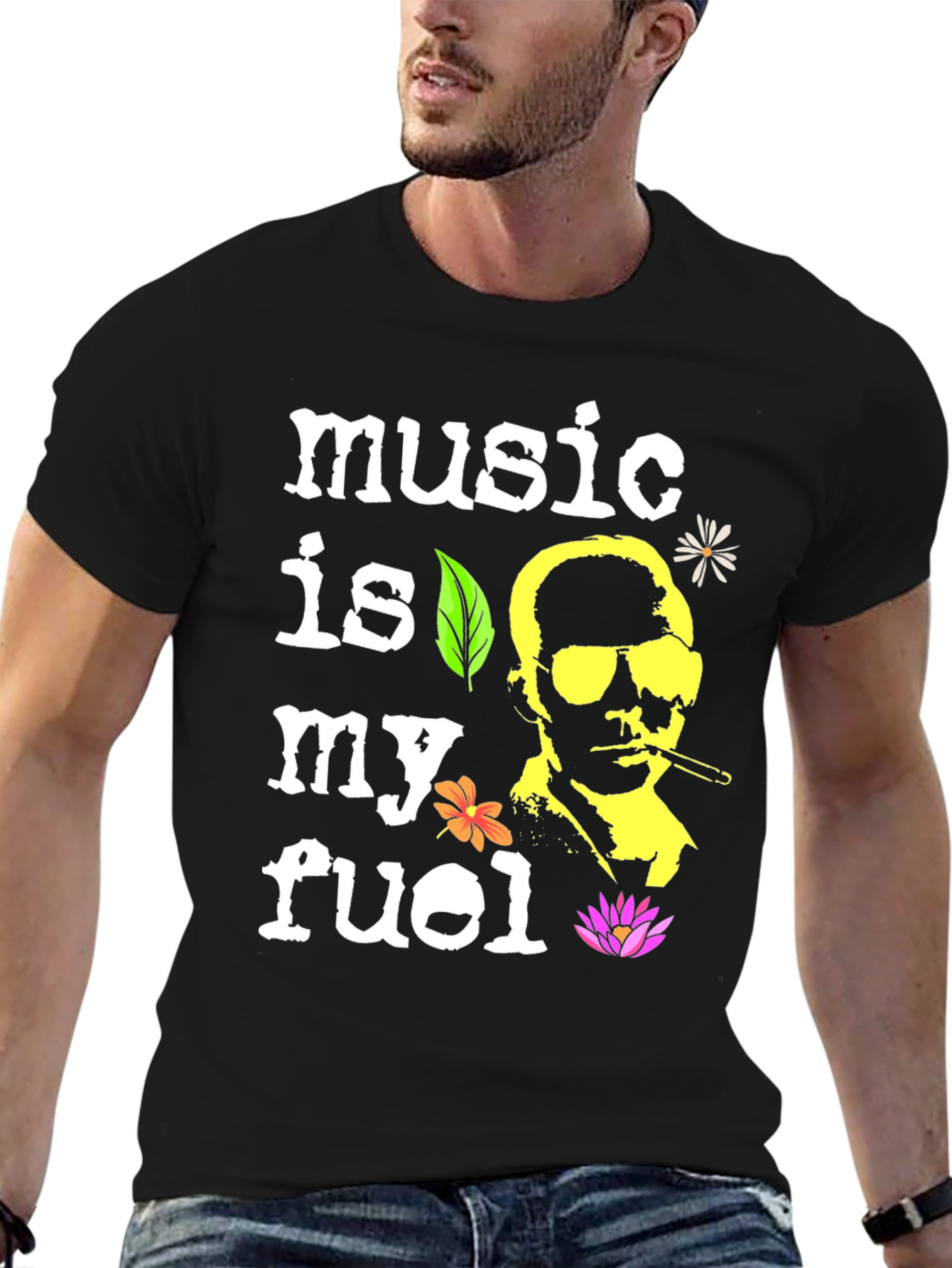 Music is My Fuel Graphic T-Shirt