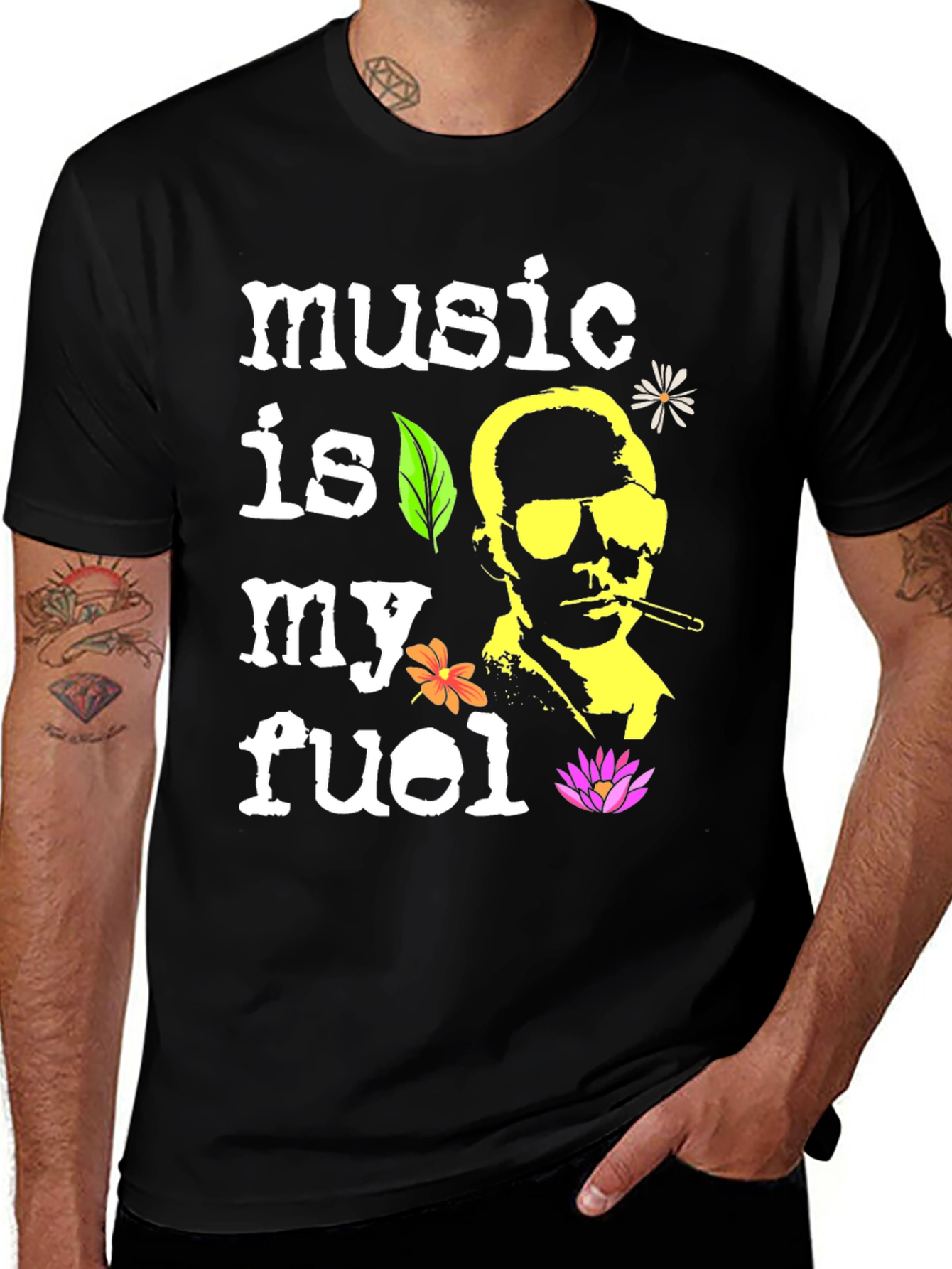 Music is My Fuel Graphic T-Shirt