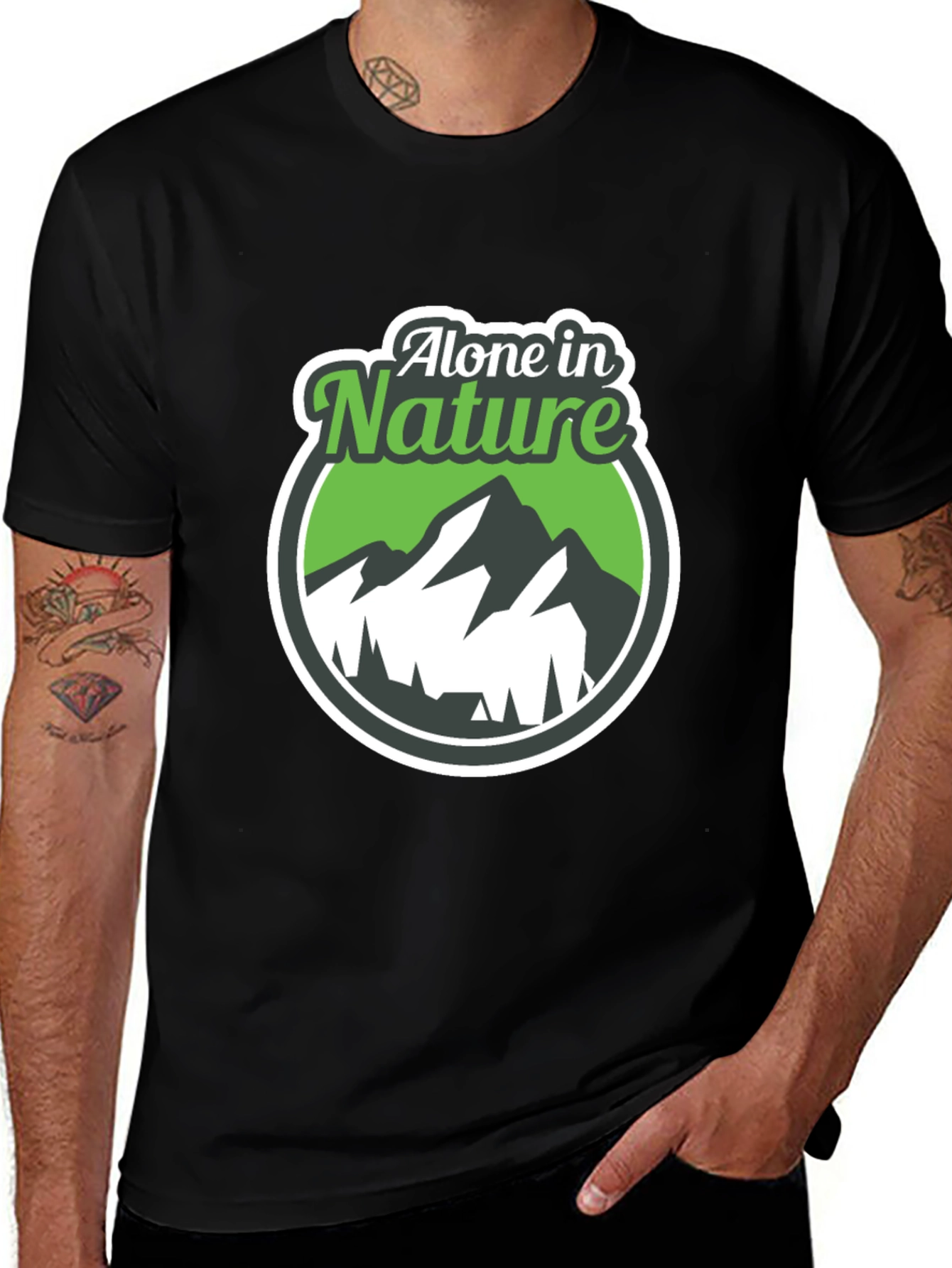 Alone in Nature Graphic T-Shirt - Black