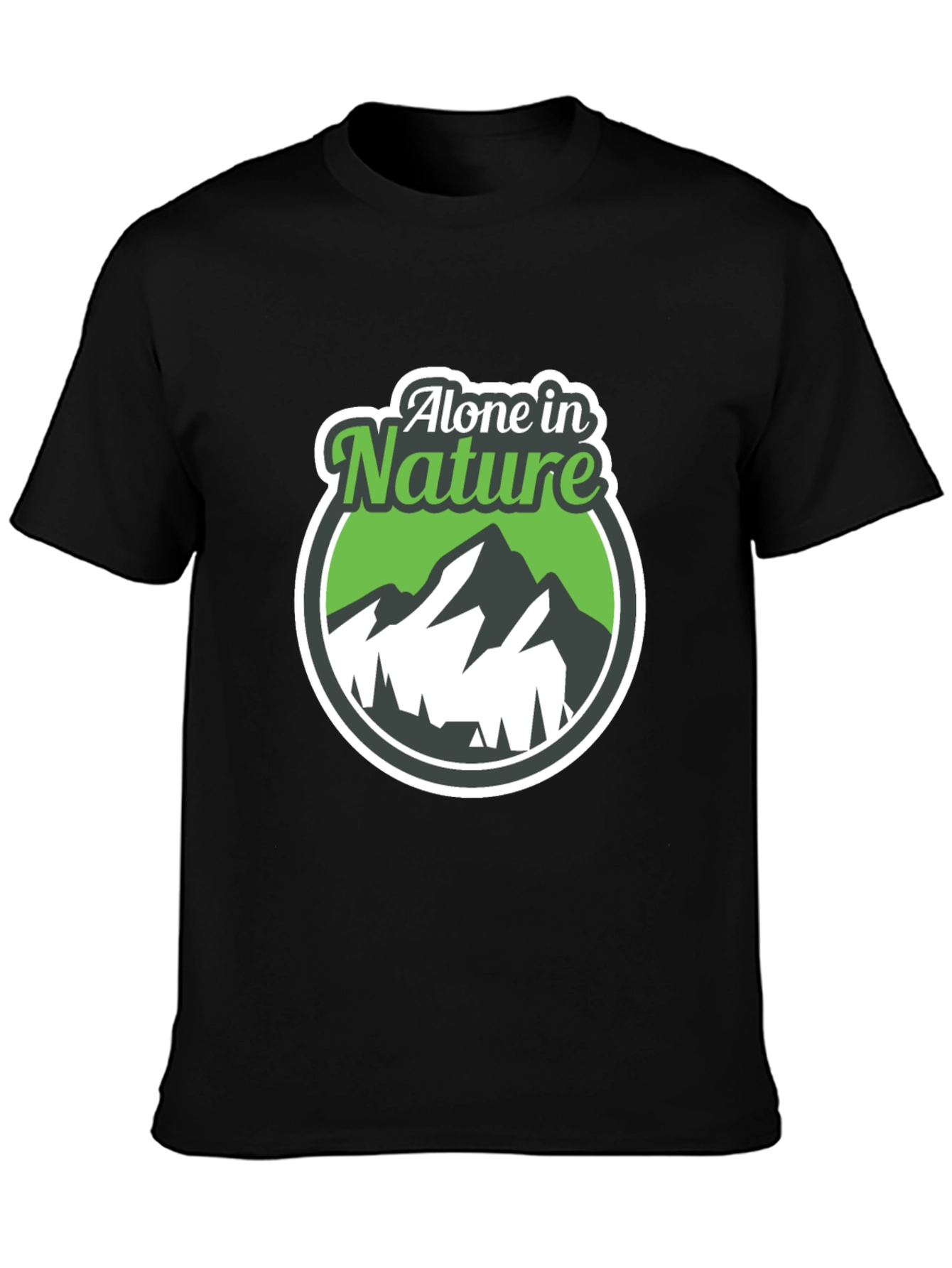 Alone in Nature Graphic T-Shirt - Black