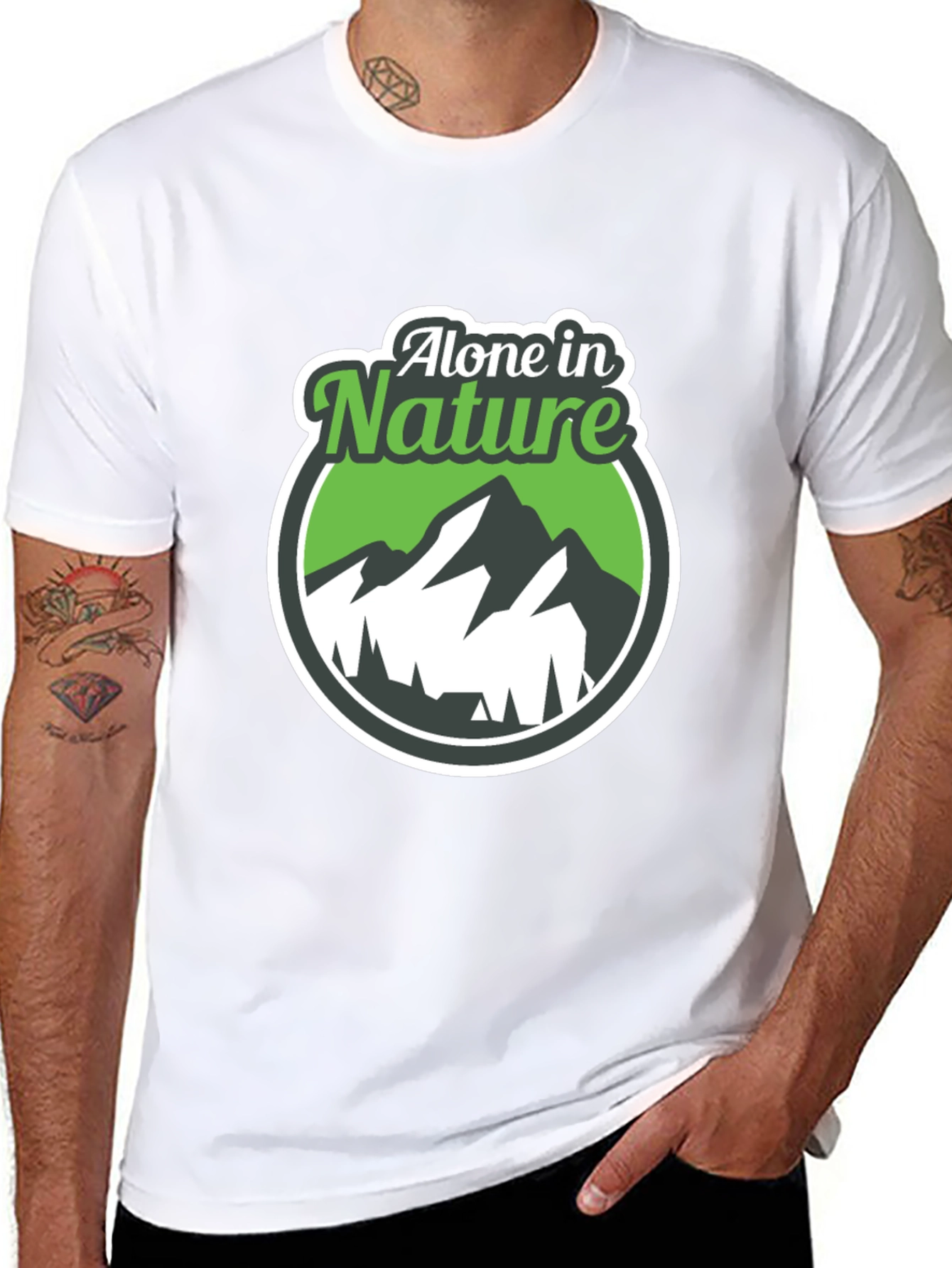 Alone in Nature Graphic T-Shirt - Black