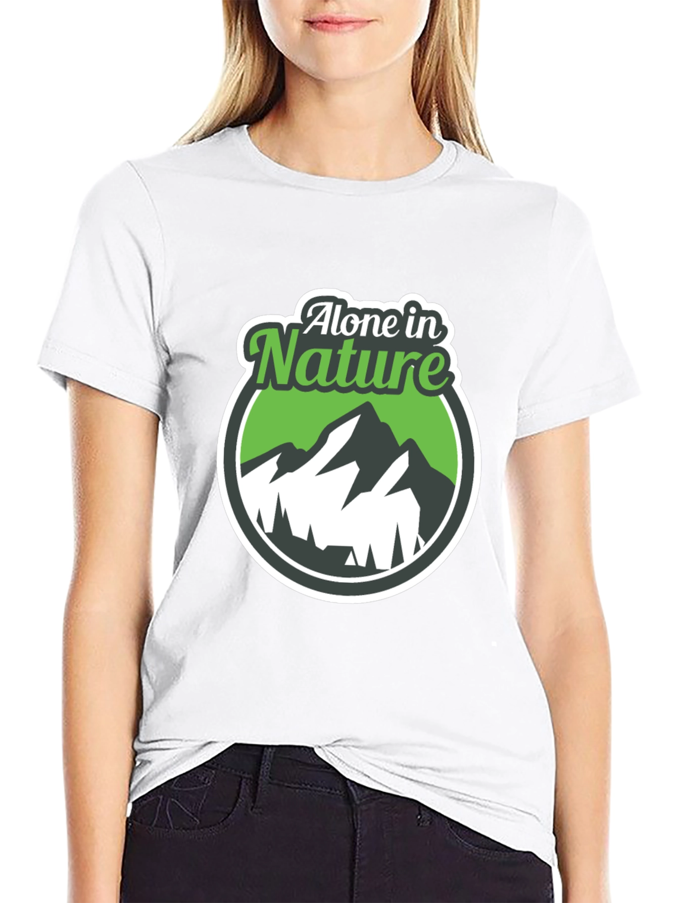 Alone in Nature Graphic T-Shirt - Black
