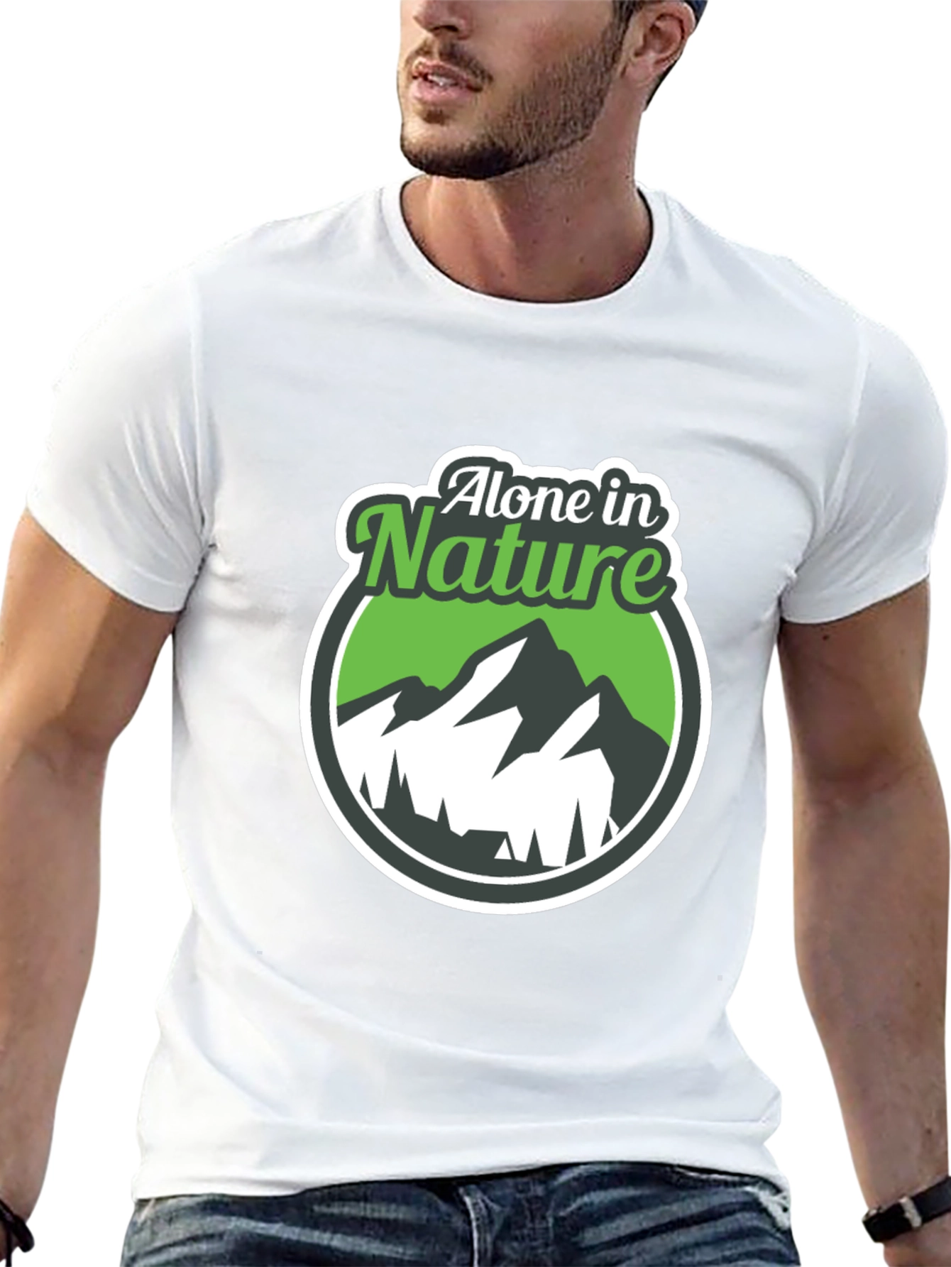 Alone in Nature Graphic T-Shirt - Black