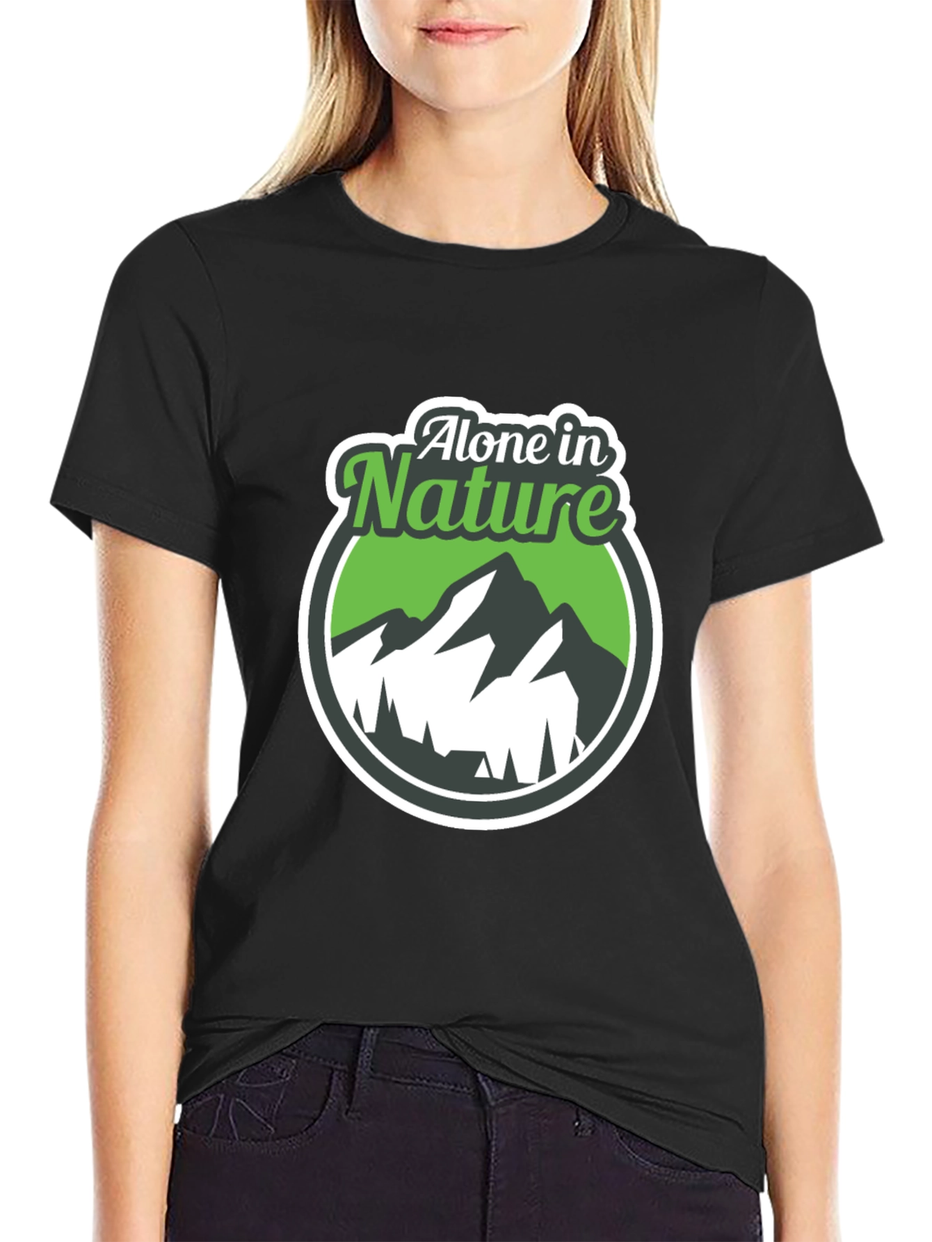 Alone in Nature Graphic T-Shirt - Black