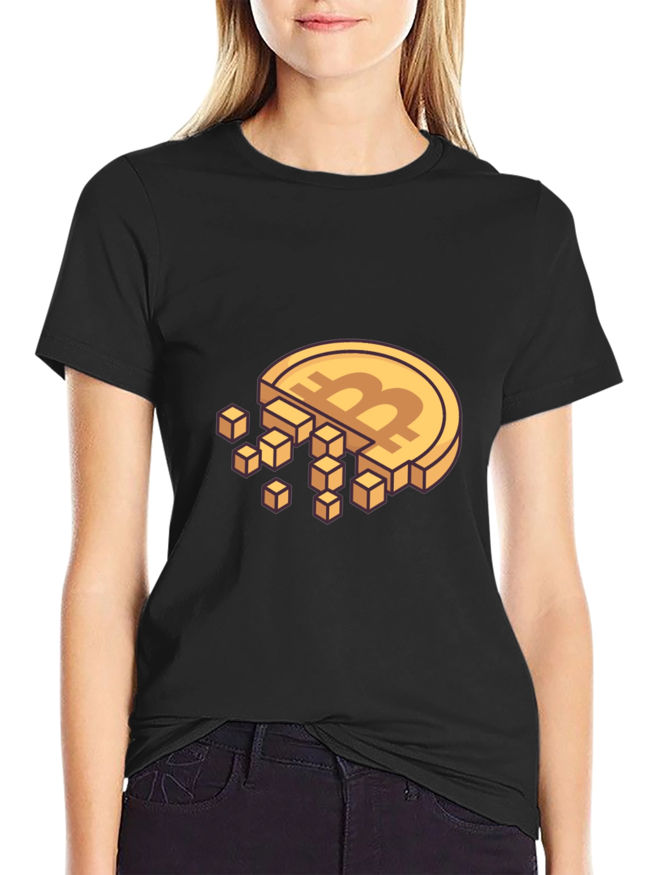 Bitcoin Pixelated Tee - Crypto Fashion