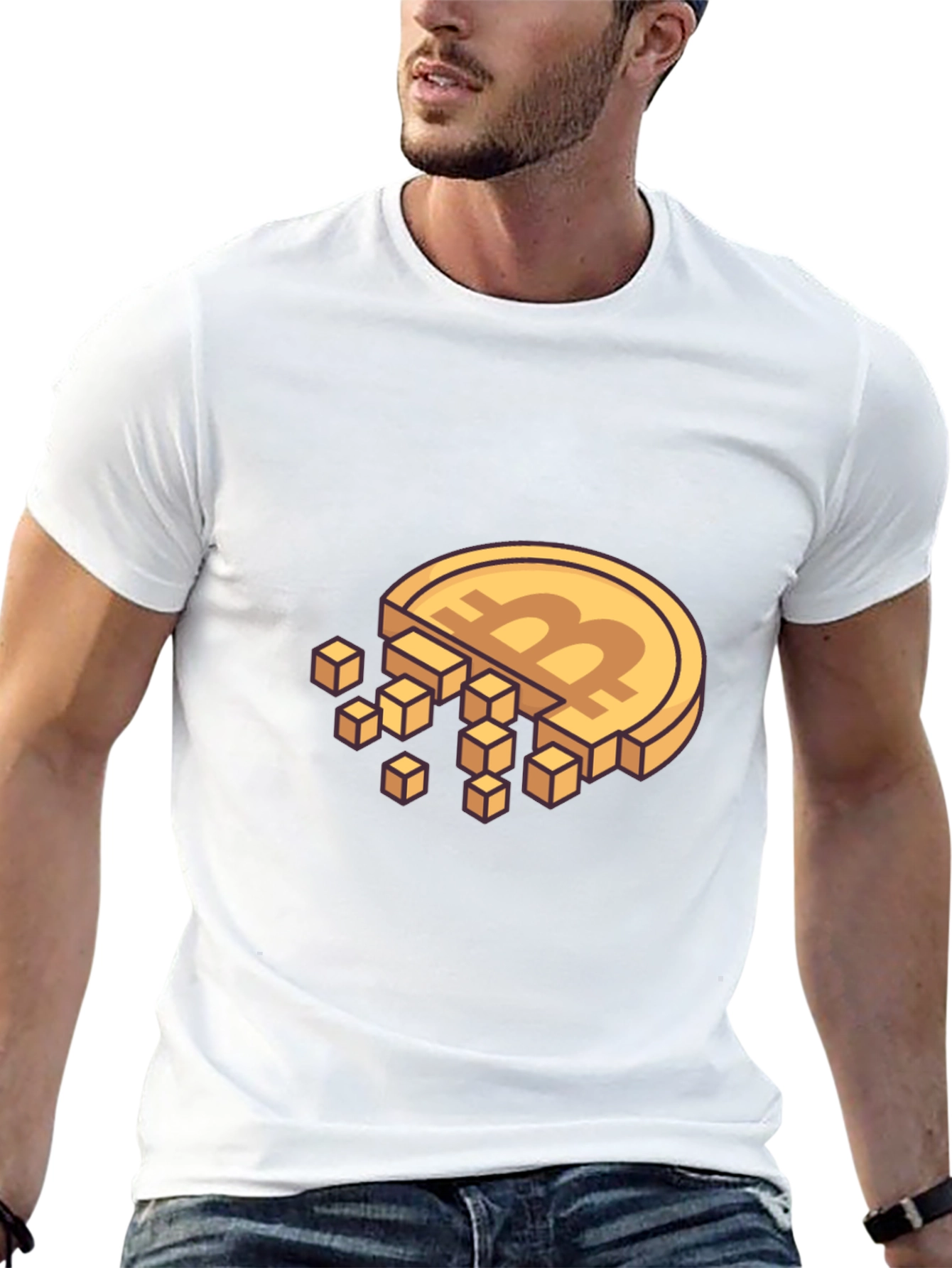 Bitcoin Pixelated Tee - Crypto Fashion
