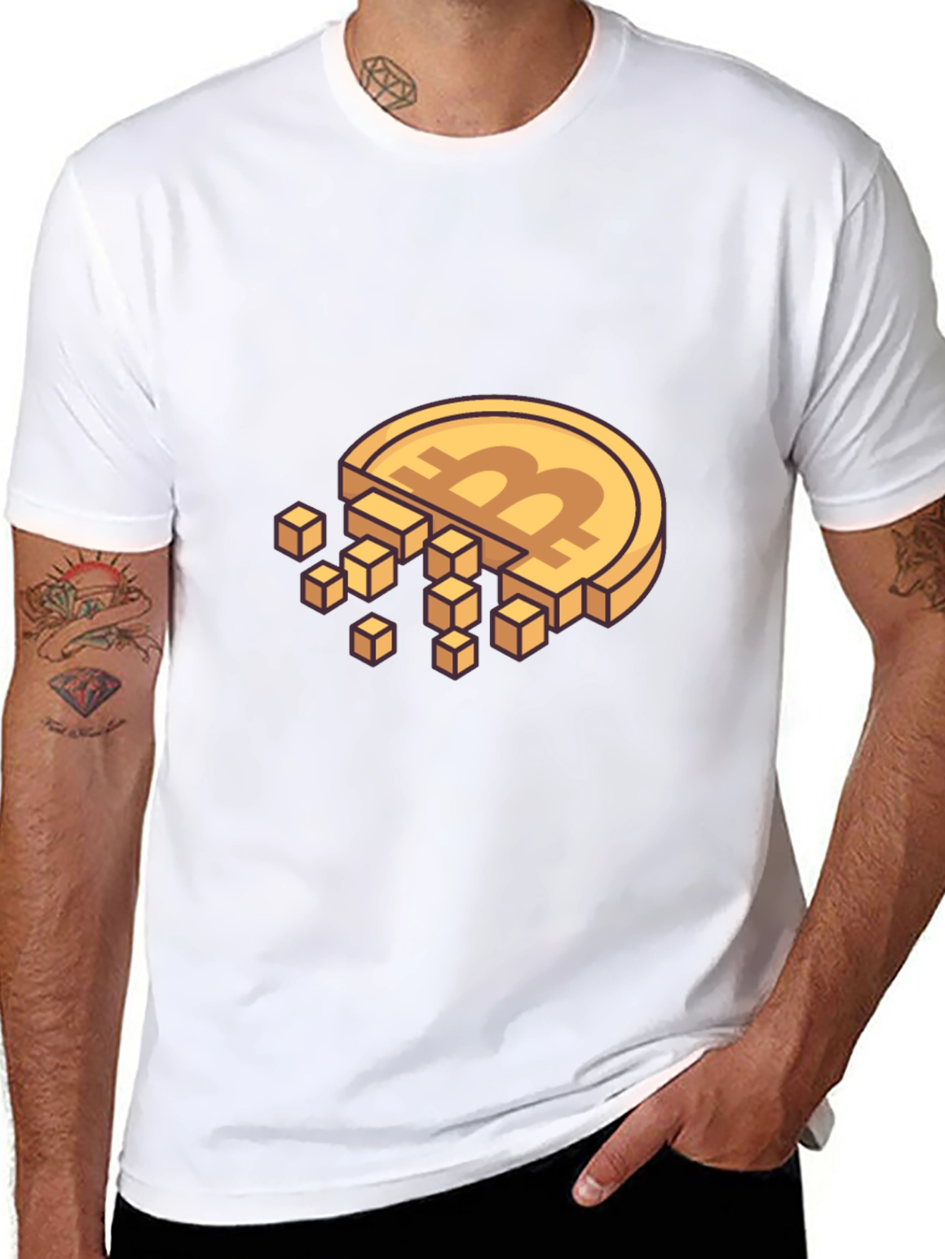 Bitcoin Pixelated Tee - Crypto Fashion
