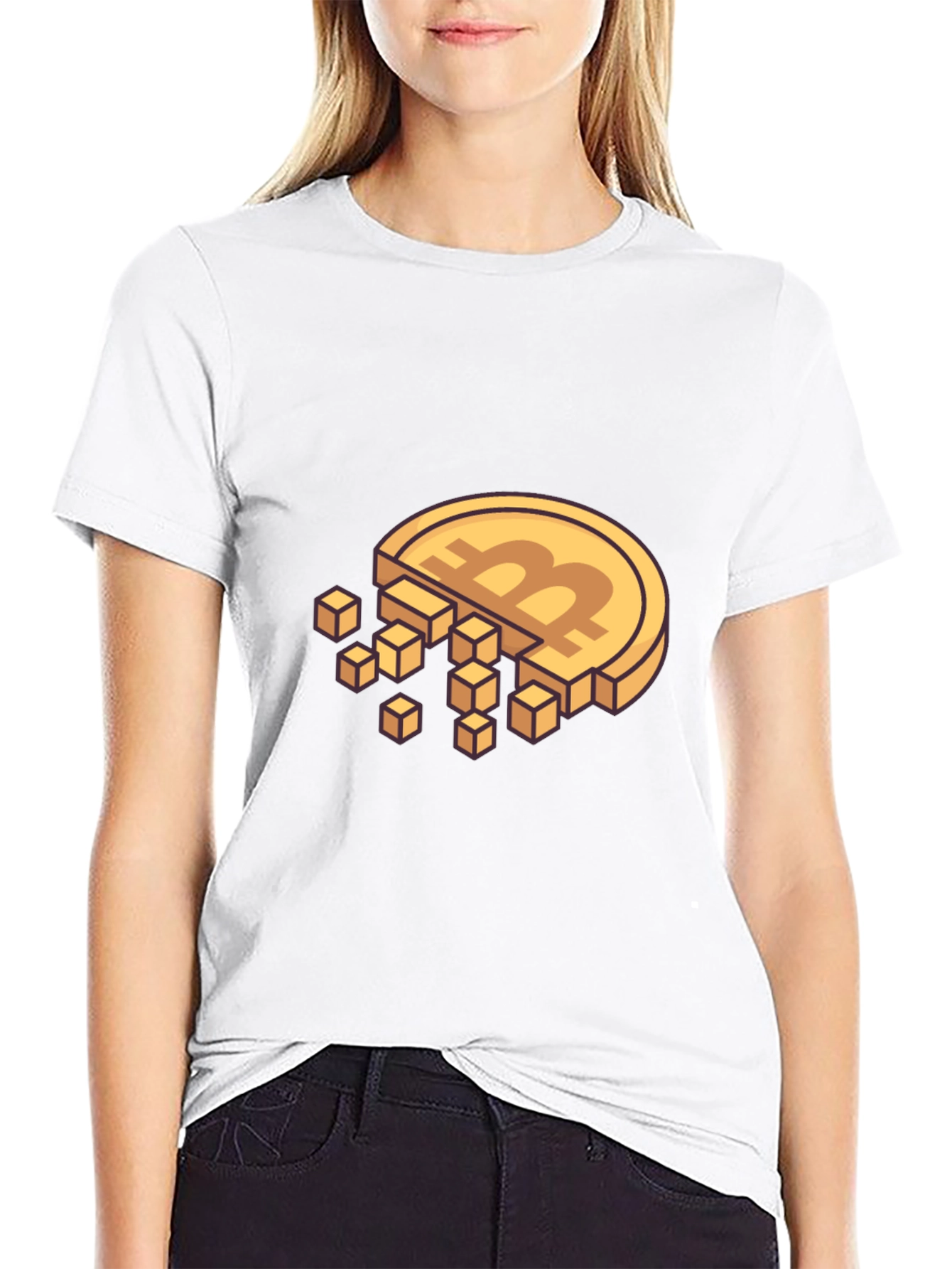Bitcoin Pixelated Tee - Crypto Fashion