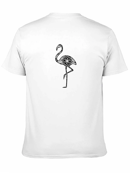 Mens Black Flamingo Graphic Tee - Stylish Casual Wear