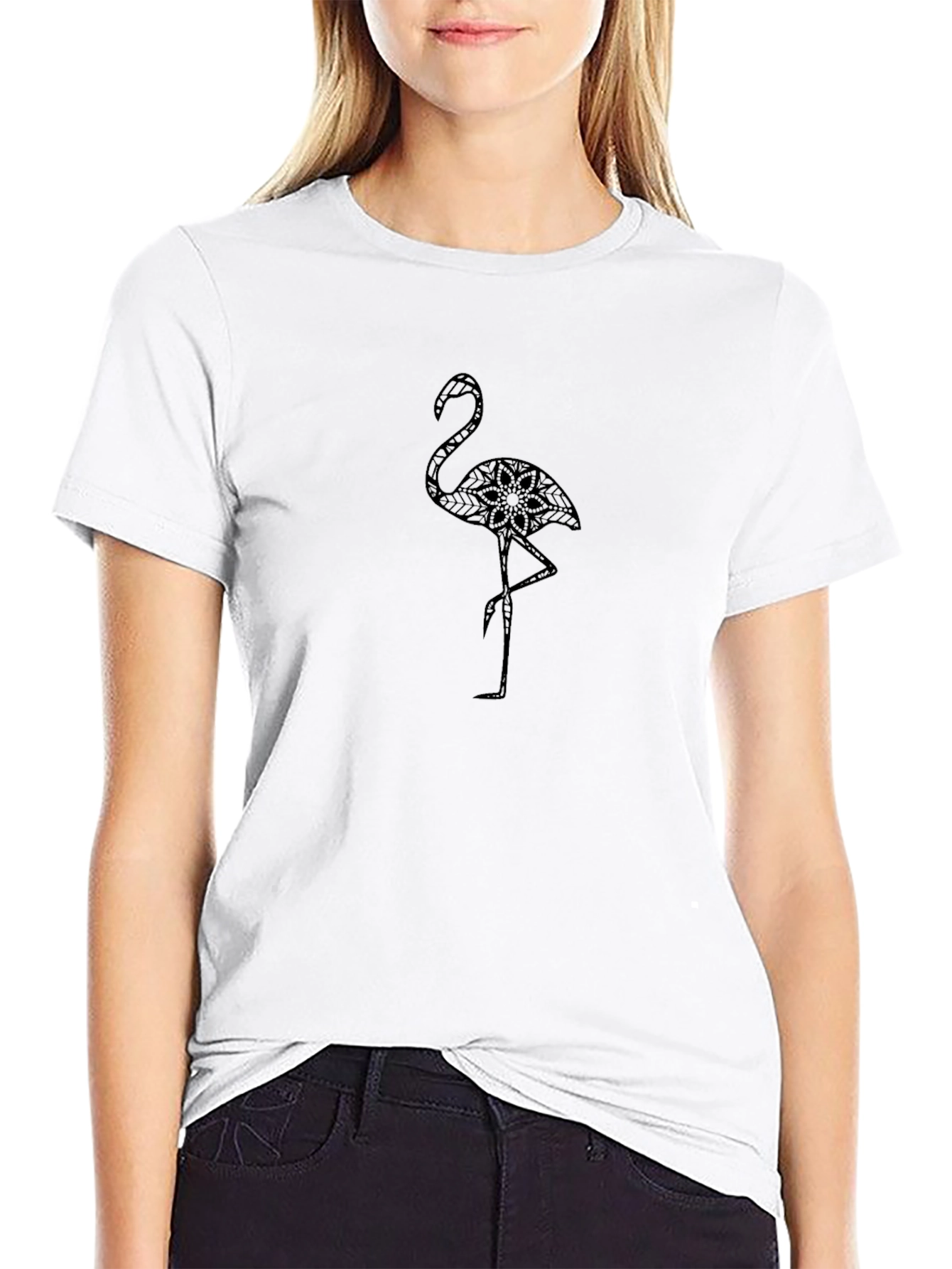 Mens Black Flamingo Graphic Tee - Stylish Casual Wear