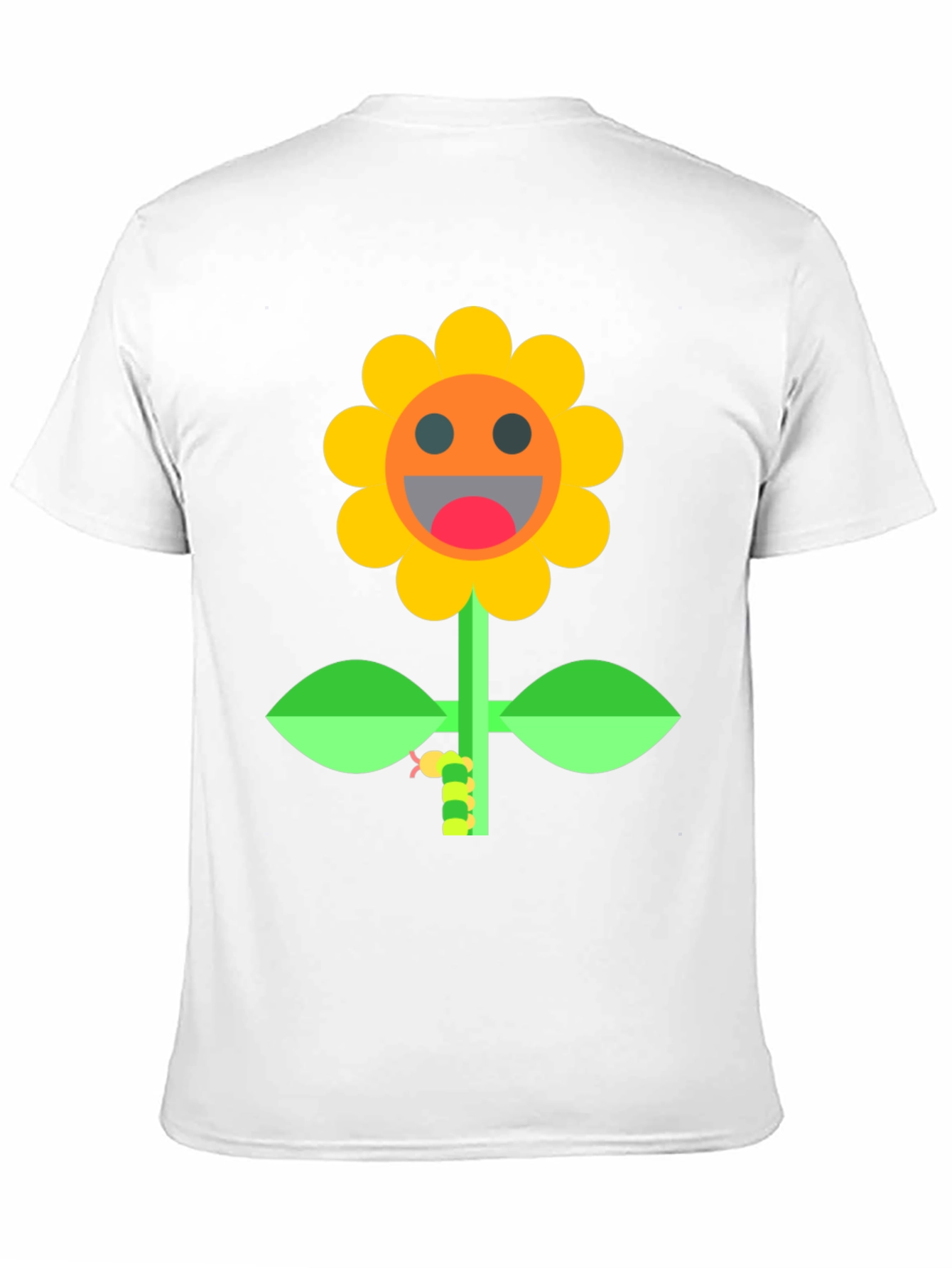 Smiling Sunflower Graphic Tee - Black Cotton Shirt