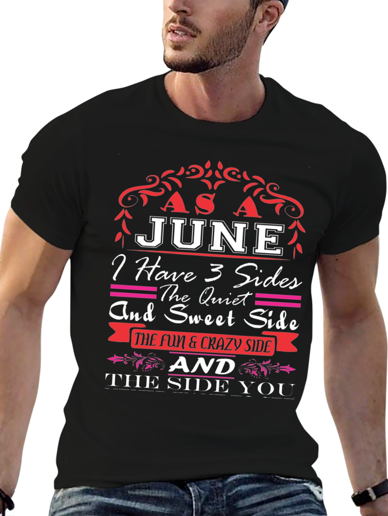 June Birthday T-Shirt - 3 Sides