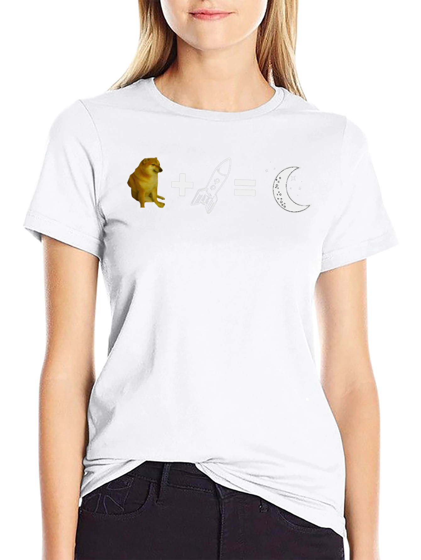 Doge Rocket Moon T-Shirt - Meme Crypto Tee
