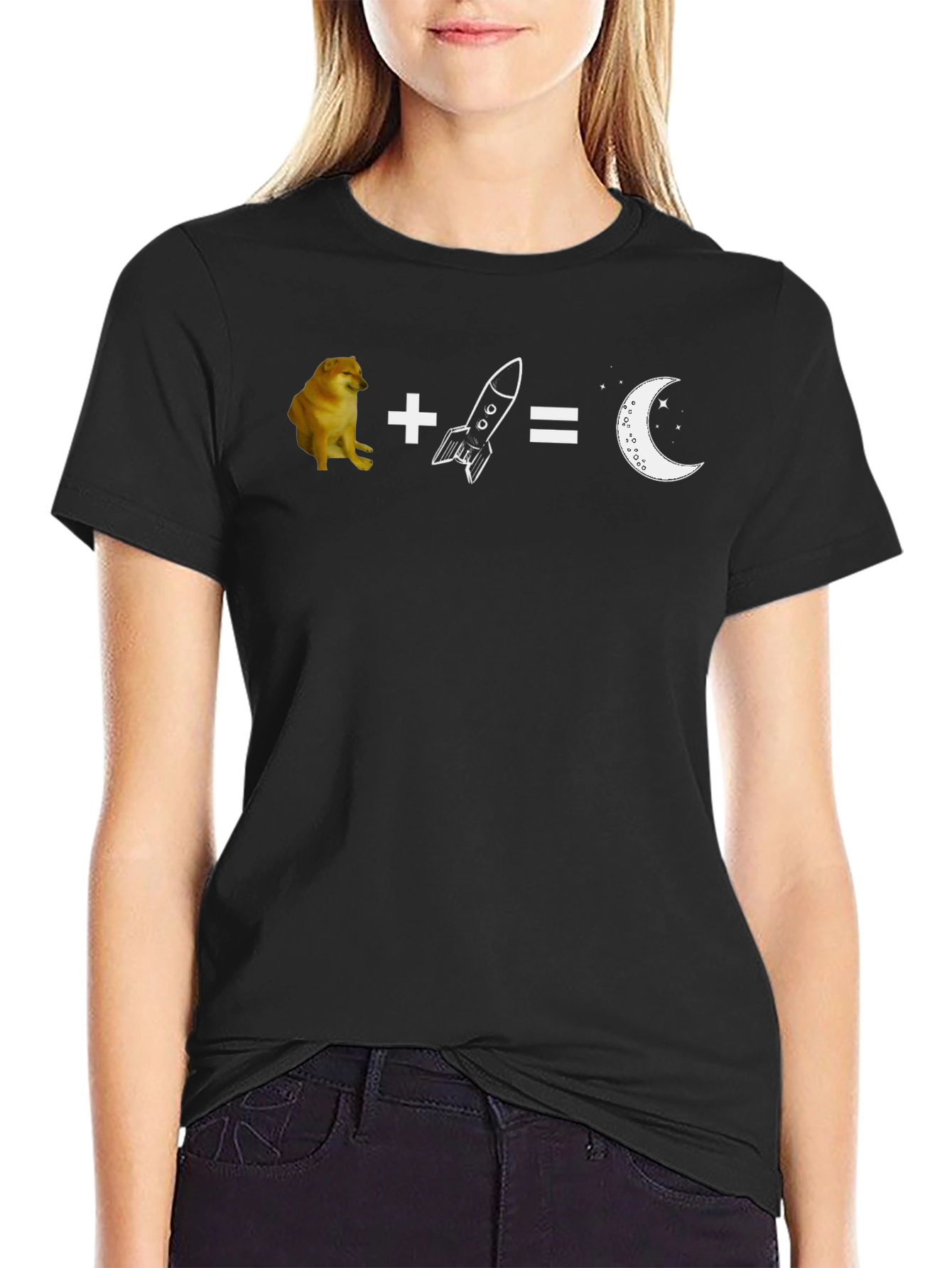 Doge Rocket Moon T-Shirt - Meme Crypto Tee
