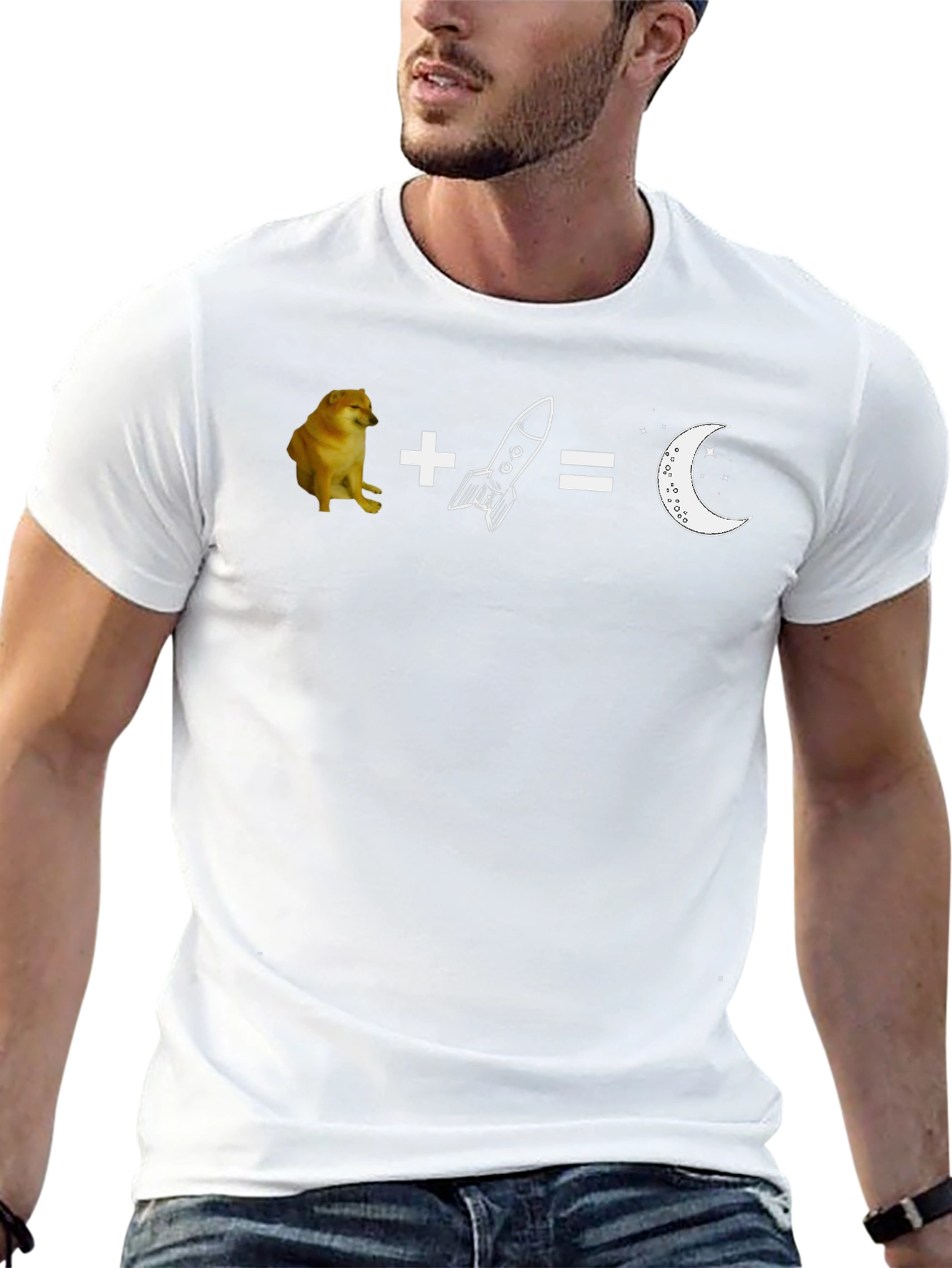 Doge Rocket Moon T-Shirt - Meme Crypto Tee
