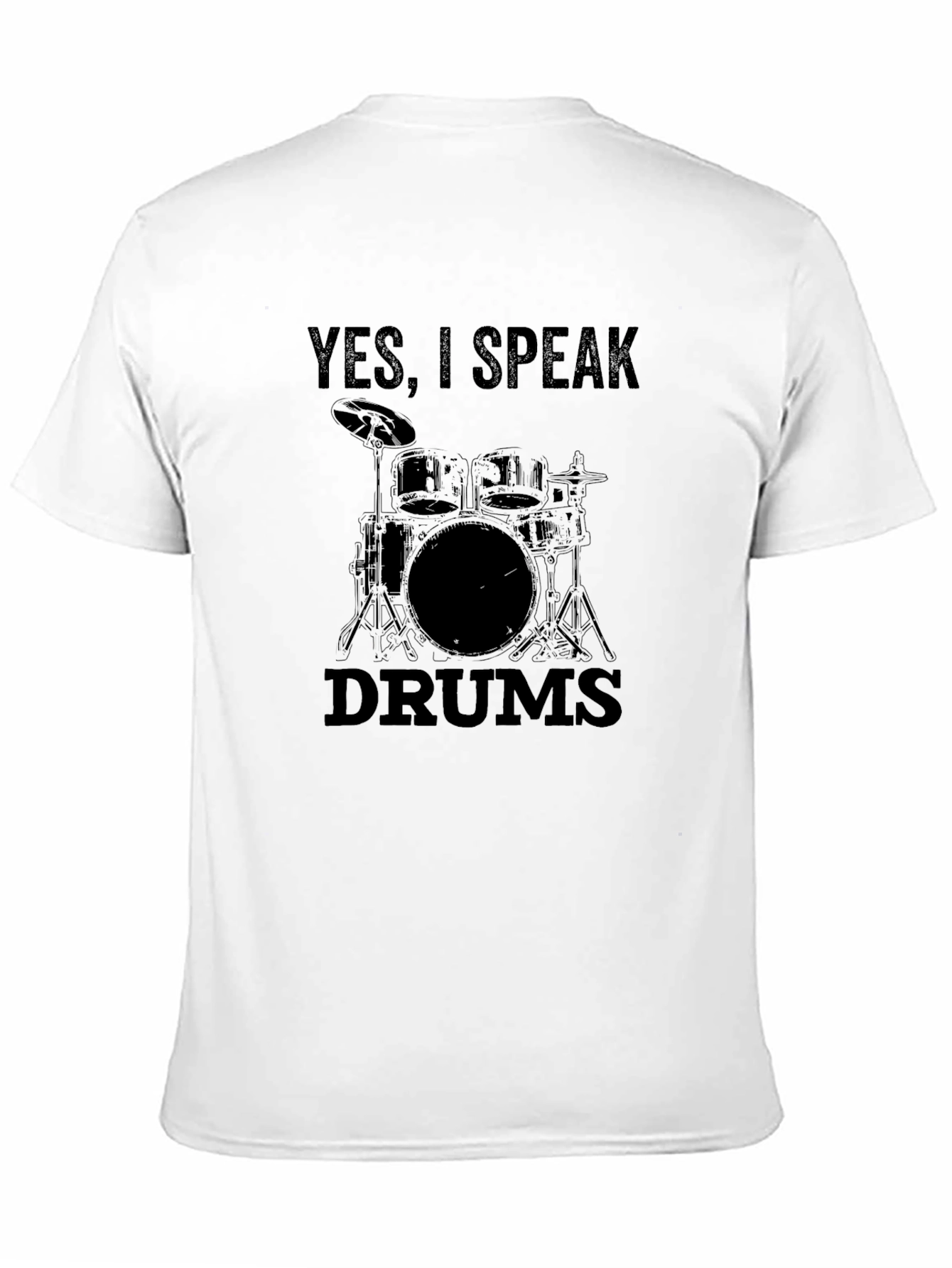 Yes I Speak Drums Black Graphic T-Shirt