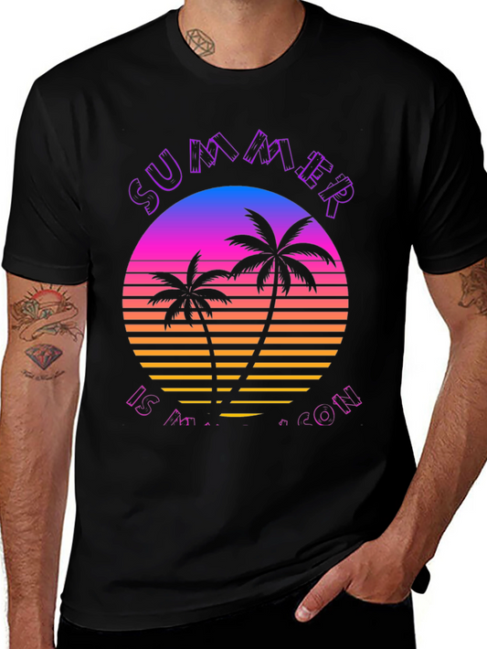 Summer Is My Season T-Shirt - Retro Palm Tree Design