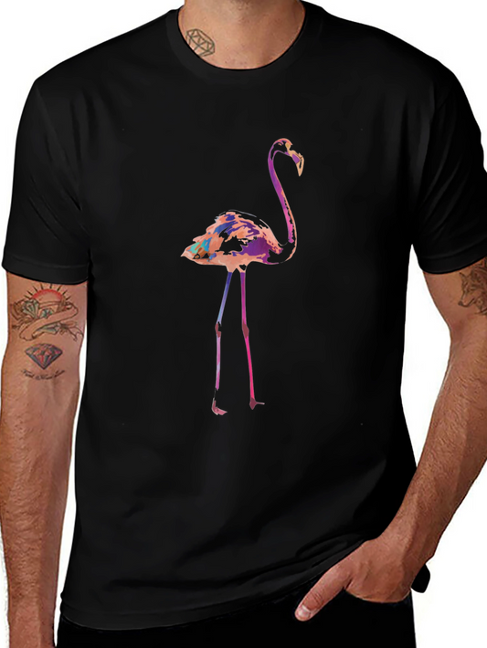 Flamingo Graphic Tee - Modern Mens Casual Shirt