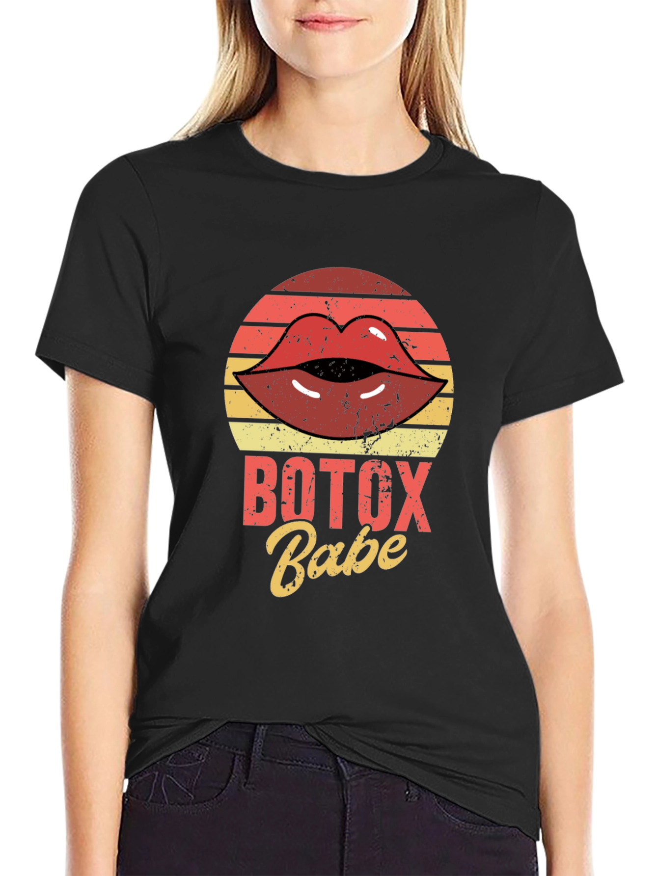 Botox Babe Graphic Tee - Retro Lips T-Shirt