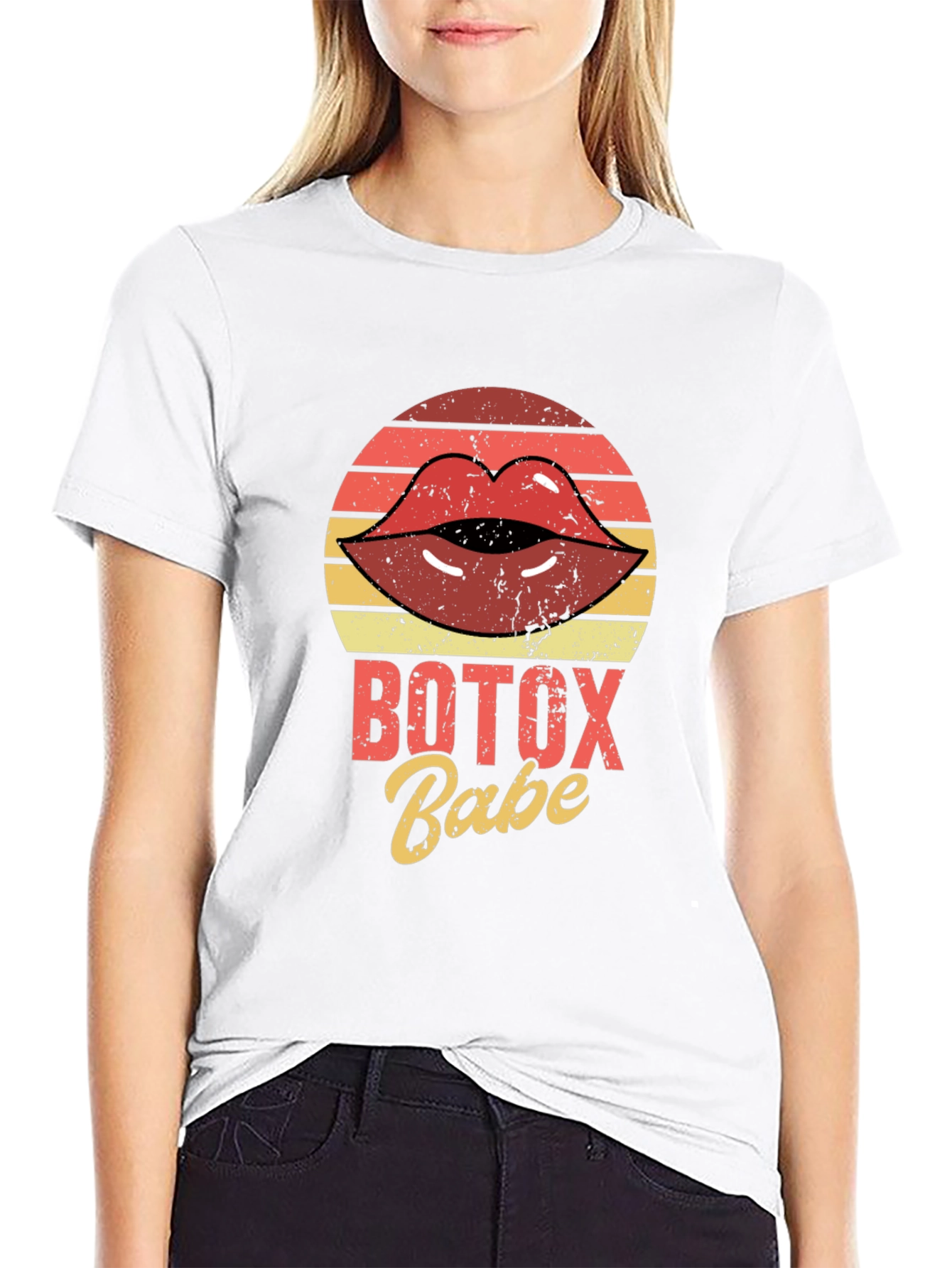 Botox Babe Graphic Tee - Retro Lips T-Shirt