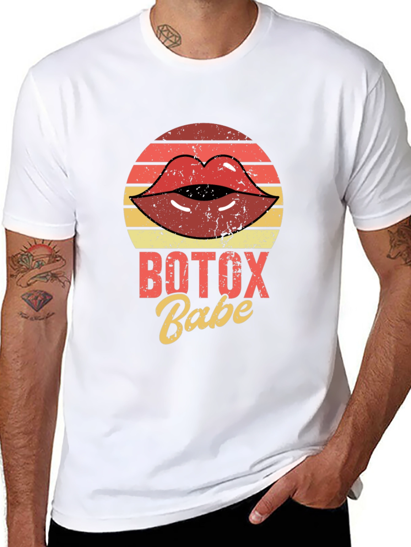 Botox Babe Graphic Tee - Retro Lips T-Shirt