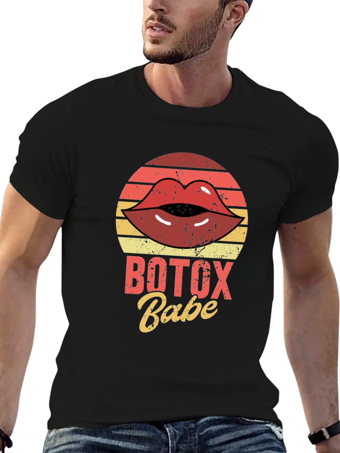 Botox Babe Graphic Tee - Retro Lips T-Shirt