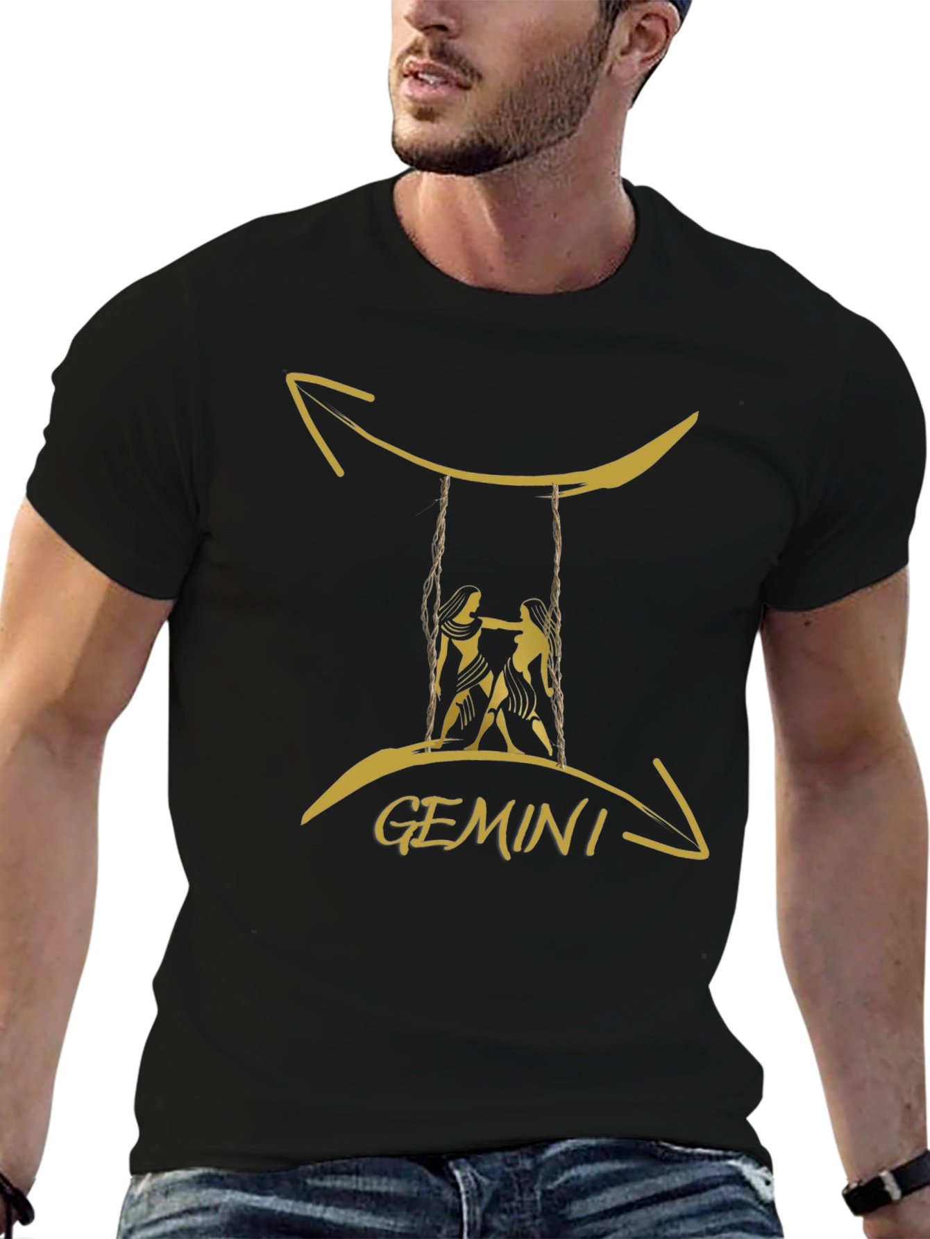 Gemini Zodiac Graphic T-Shirt - Black Astrology Tee
