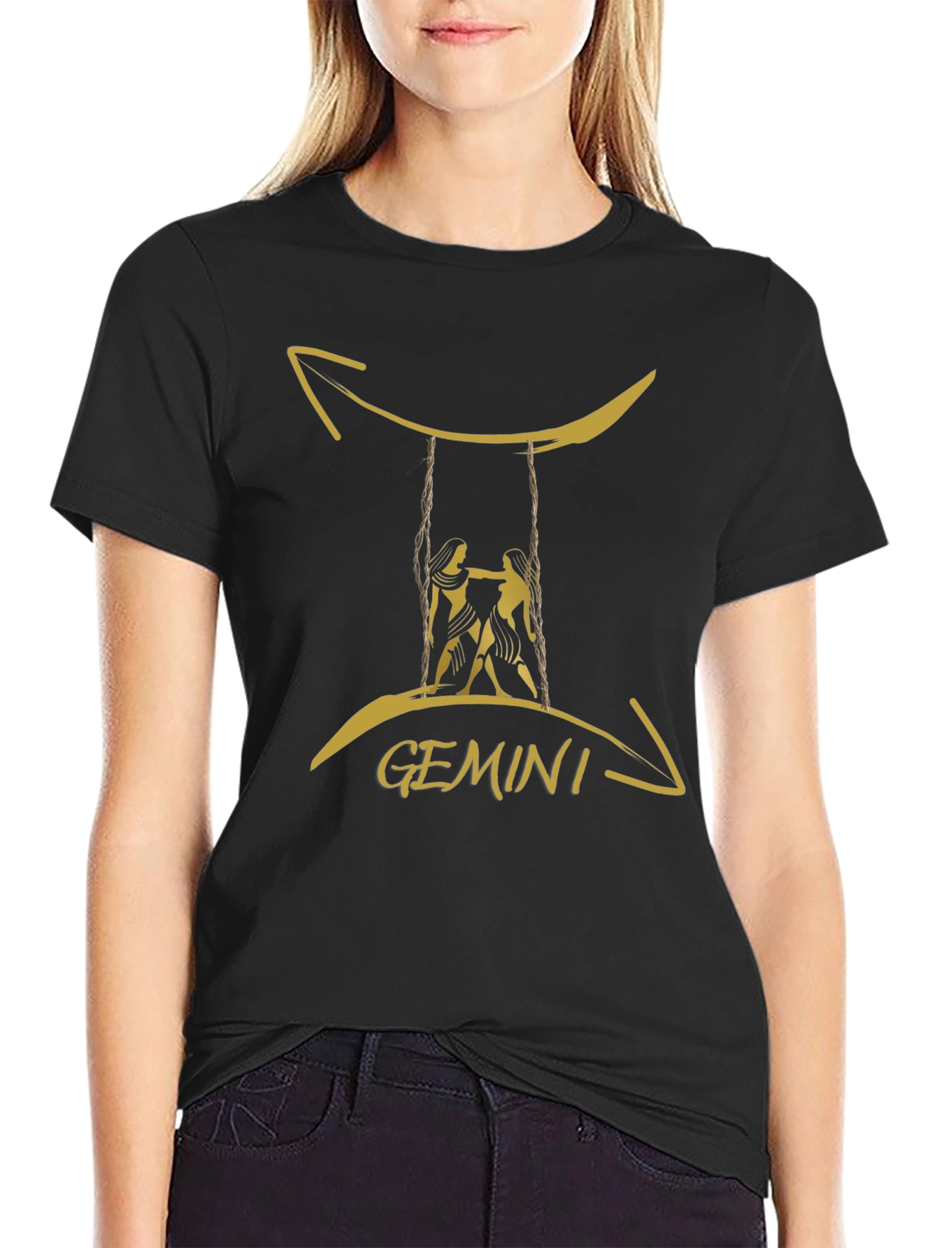 Gemini Zodiac Graphic T-Shirt - Black Astrology Tee