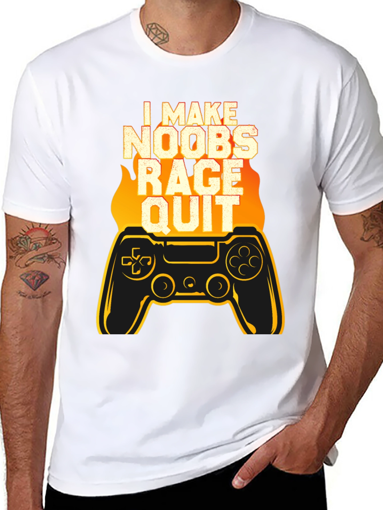 I Make Noobs Rage Quit Black Gaming T-Shirt