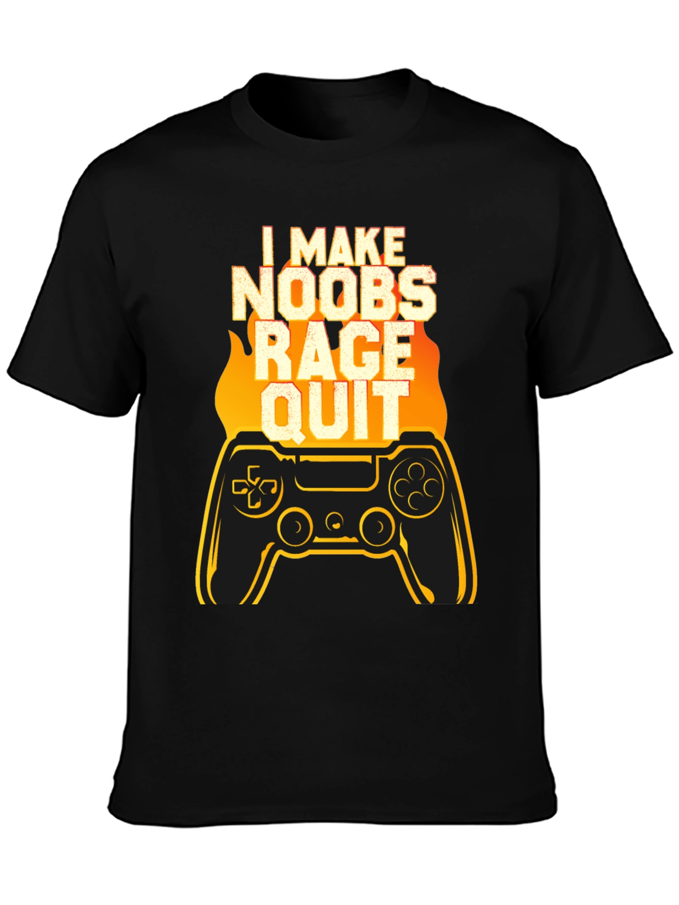 I Make Noobs Rage Quit Black Gaming T-Shirt