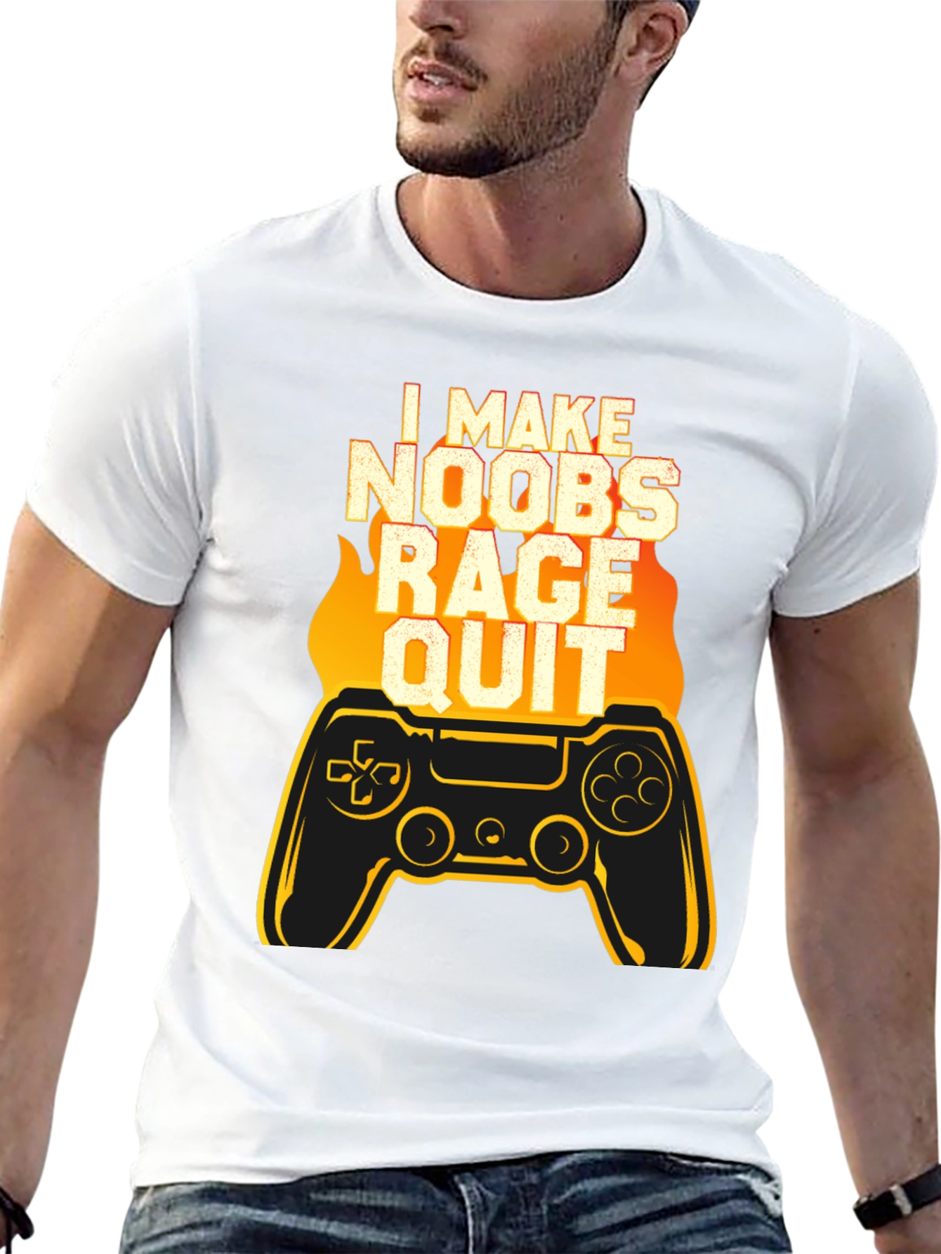 I Make Noobs Rage Quit Black Gaming T-Shirt