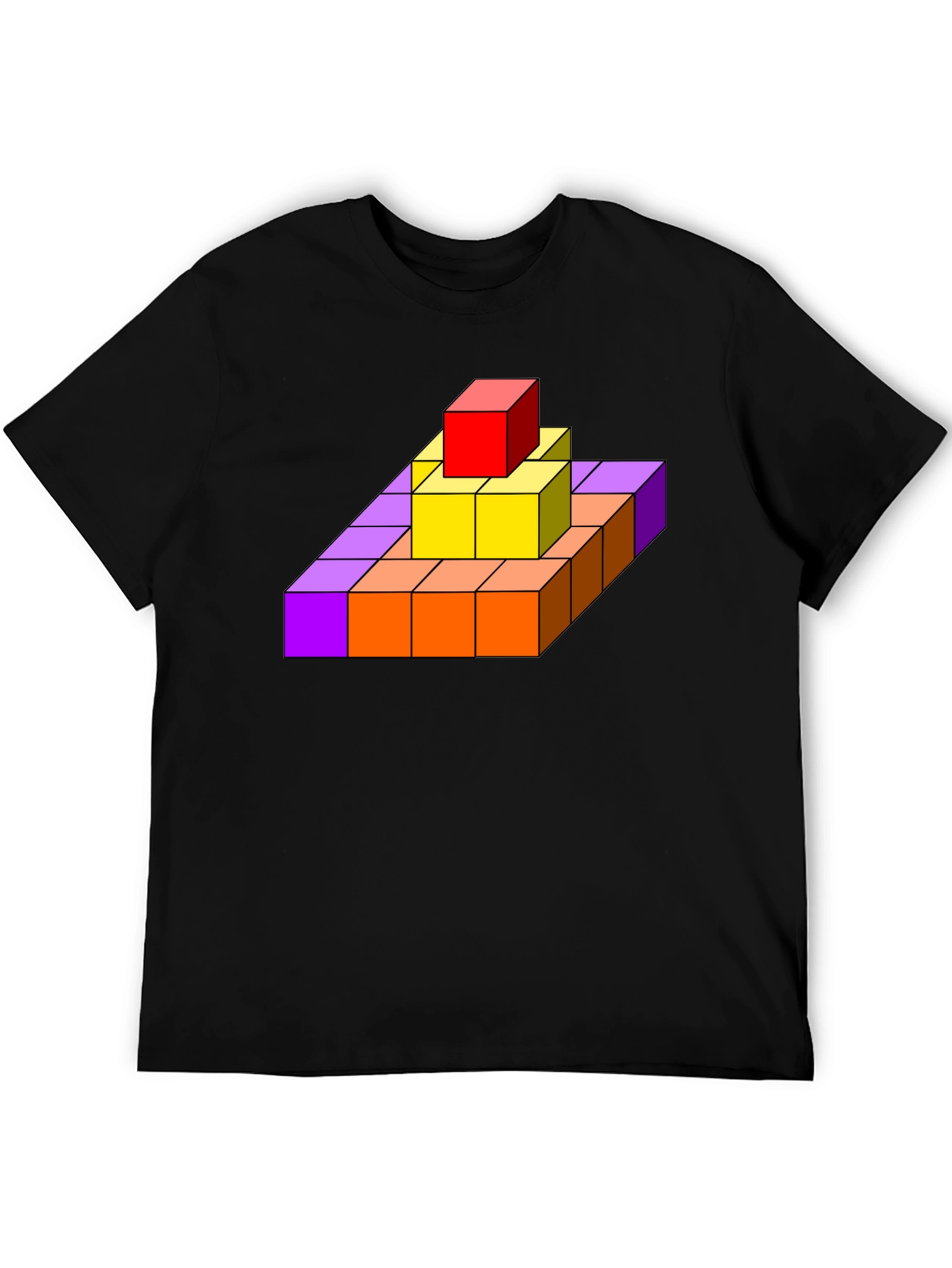 Geometric Cube Pyramid Graphic T-Shirt