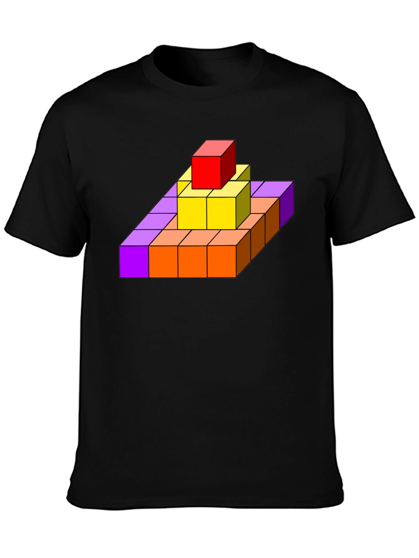 Geometric Cube Pyramid Graphic T-Shirt