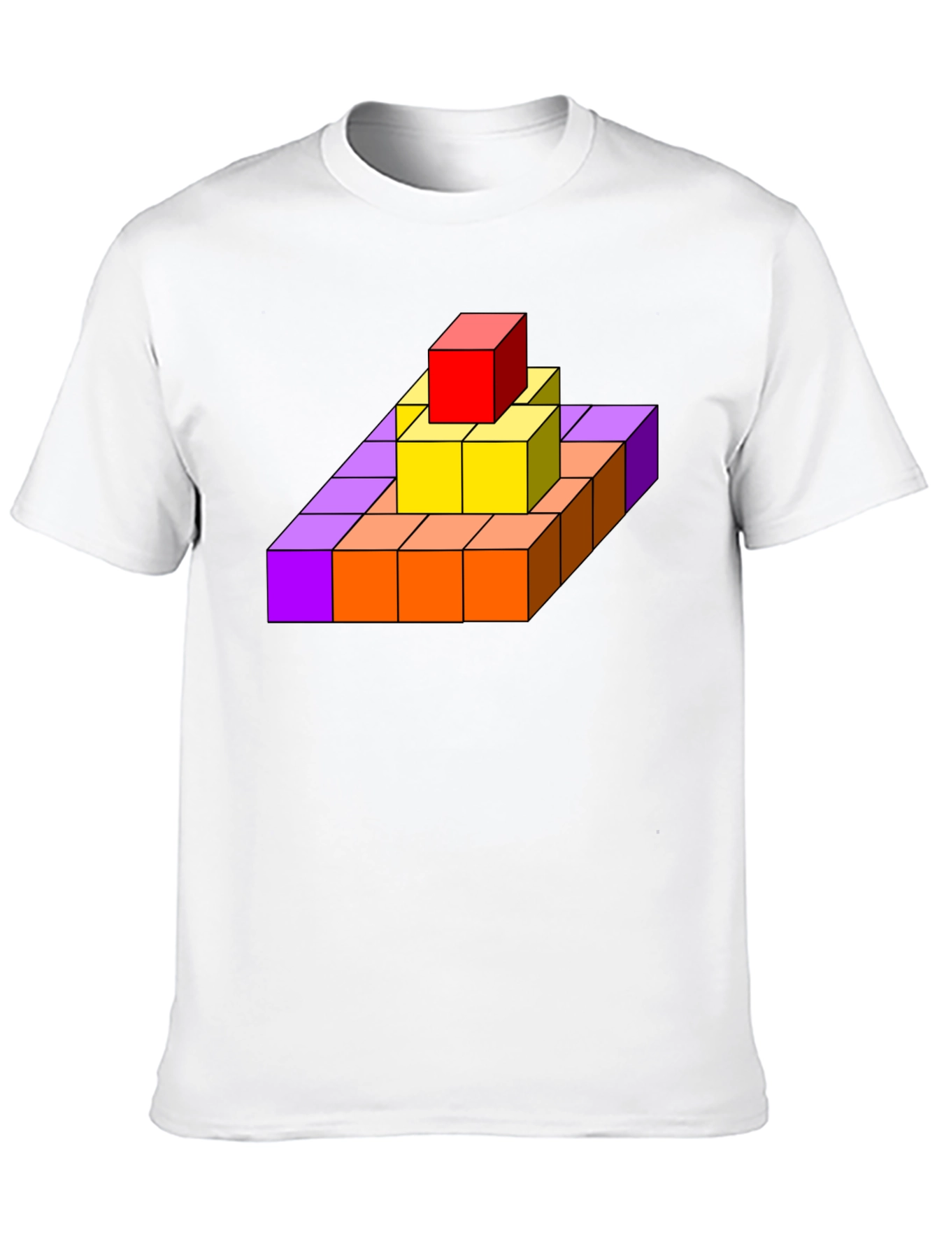 Geometric Cube Pyramid Graphic T-Shirt